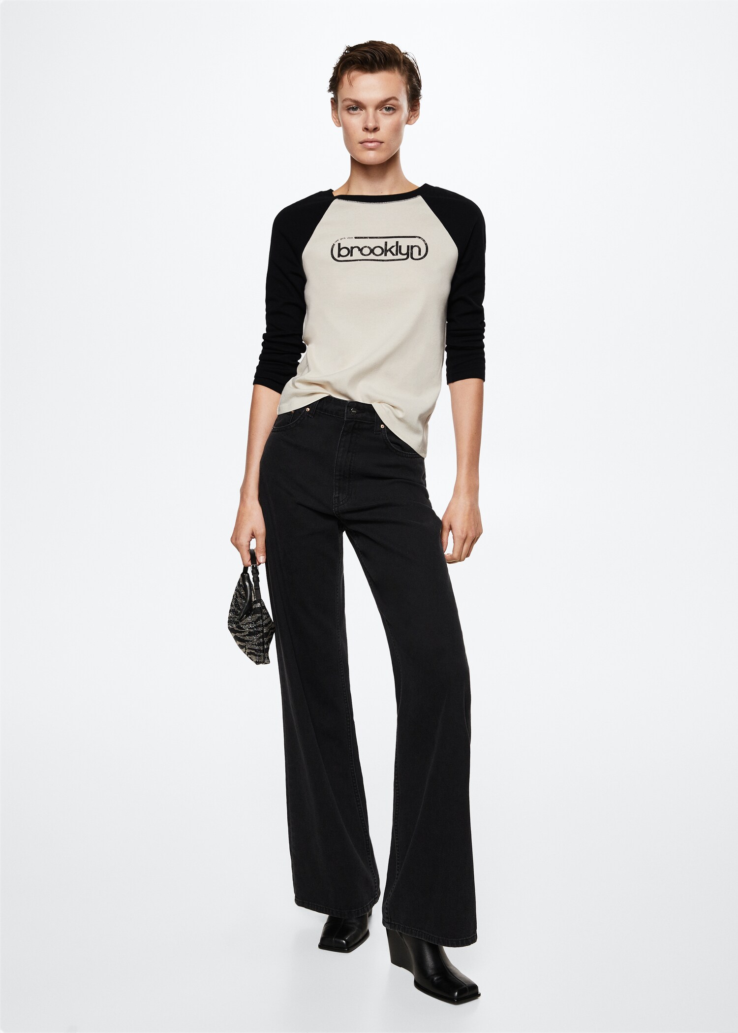 T-Shirt mit Textaufdruck - Allgemeine Ansicht