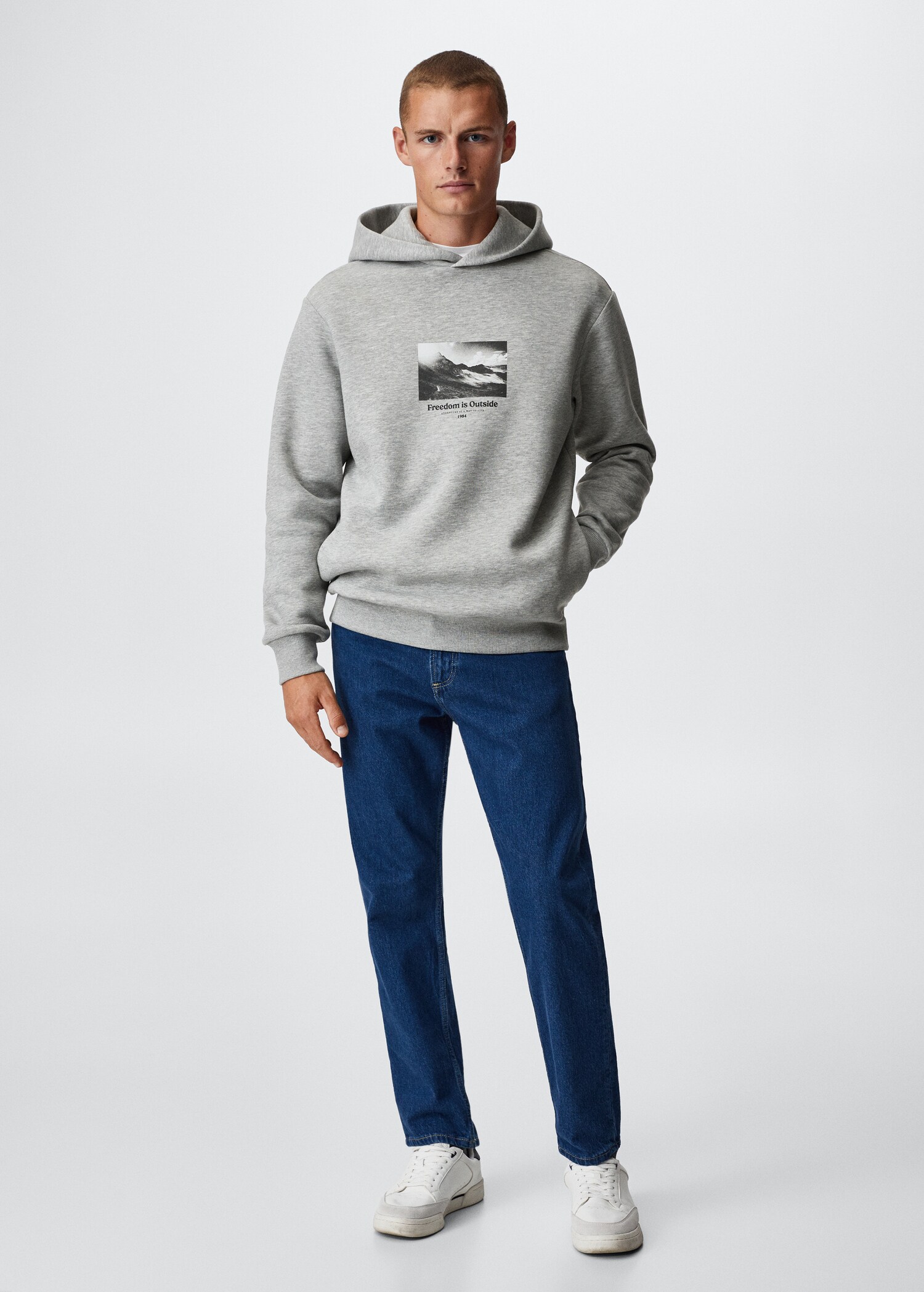 Printed cotton sweatshirt - General plane