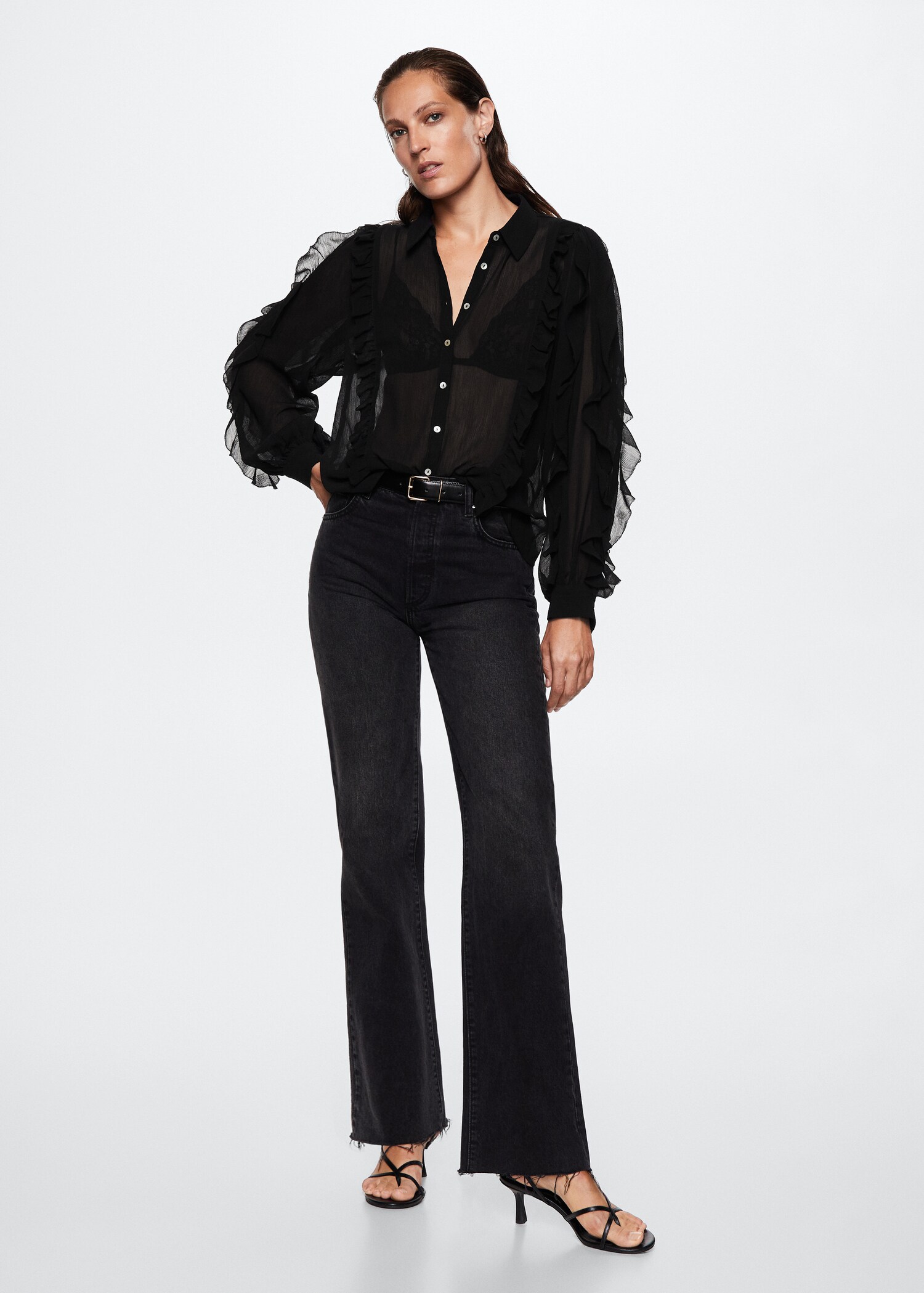Textured ruffled blouse - General plane