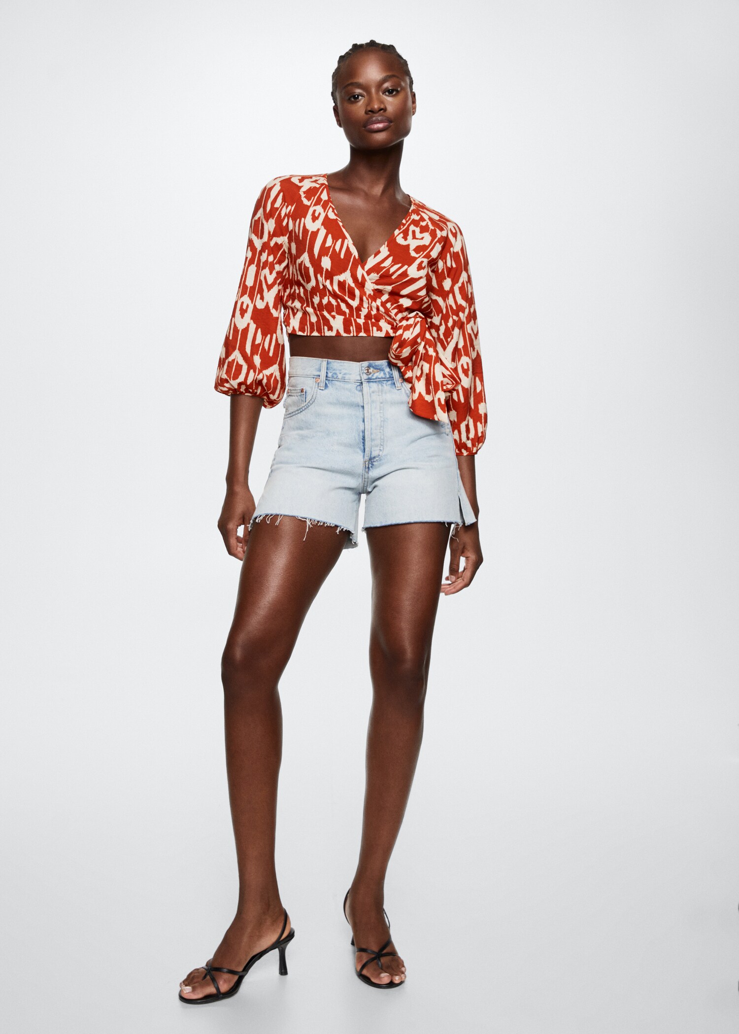 Bow printed blouse - General plane