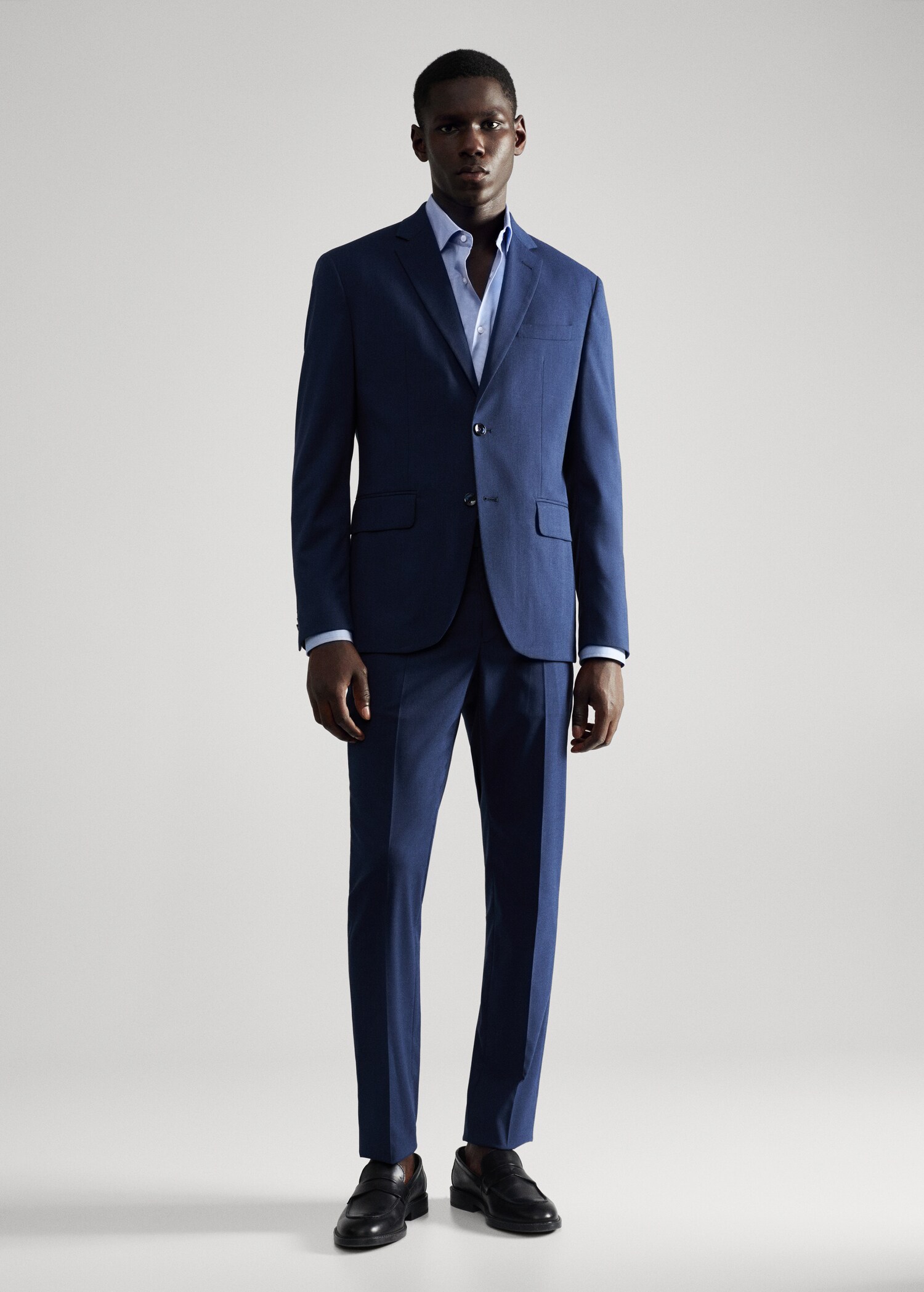 Slim fit overhemd met microstructuur - Overzichtstekening