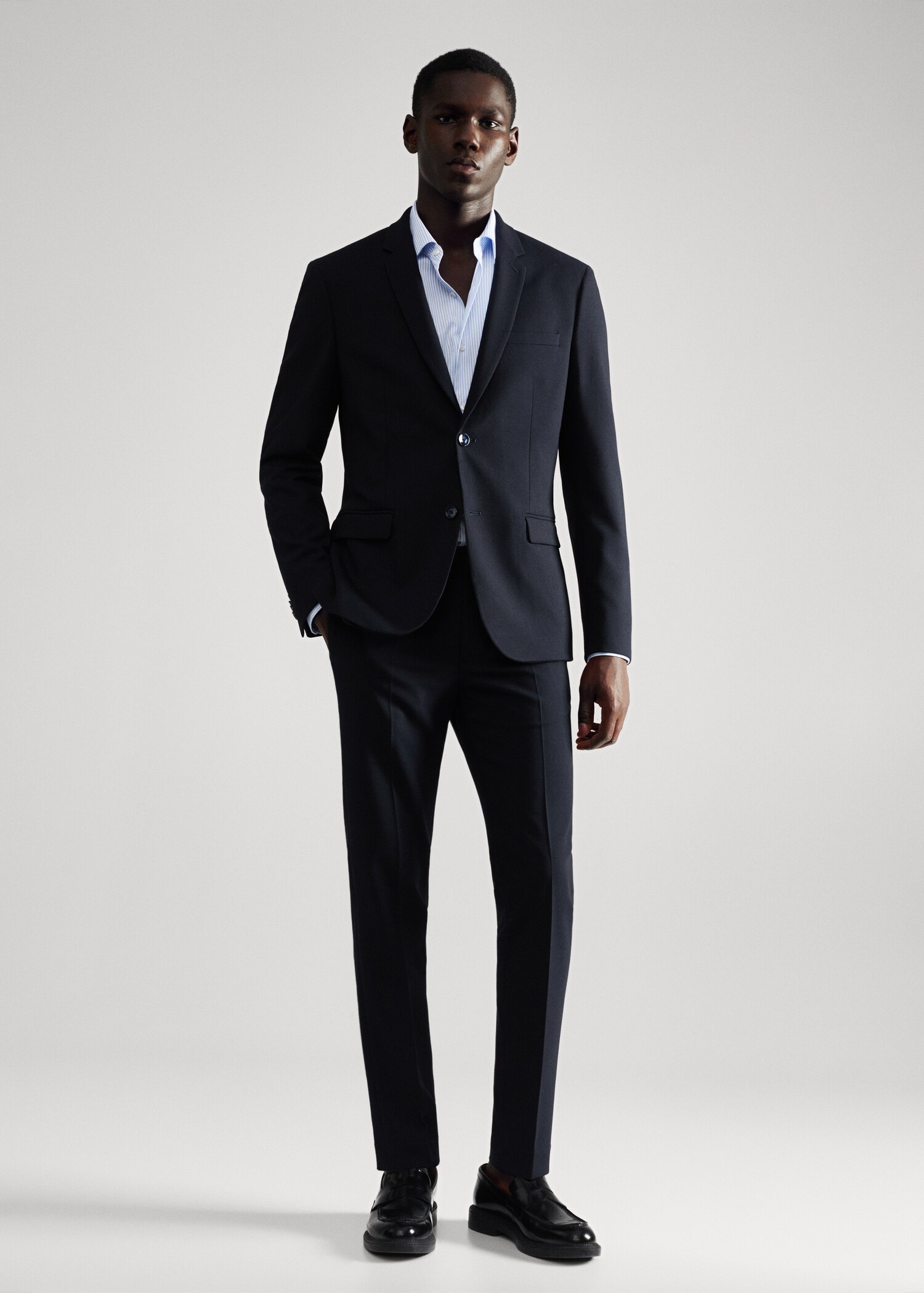 Slim fit thousand striped suit shirt - General plane
