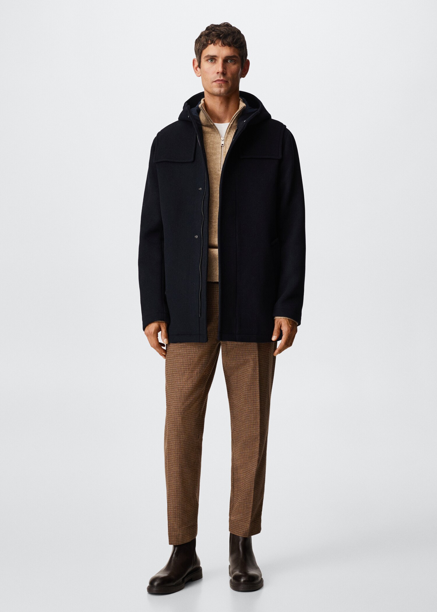 Hooded wool coat - General plane