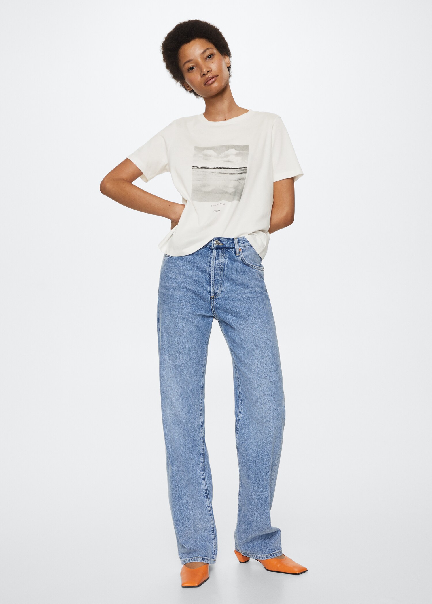 Message cotton T-shirt - General plane
