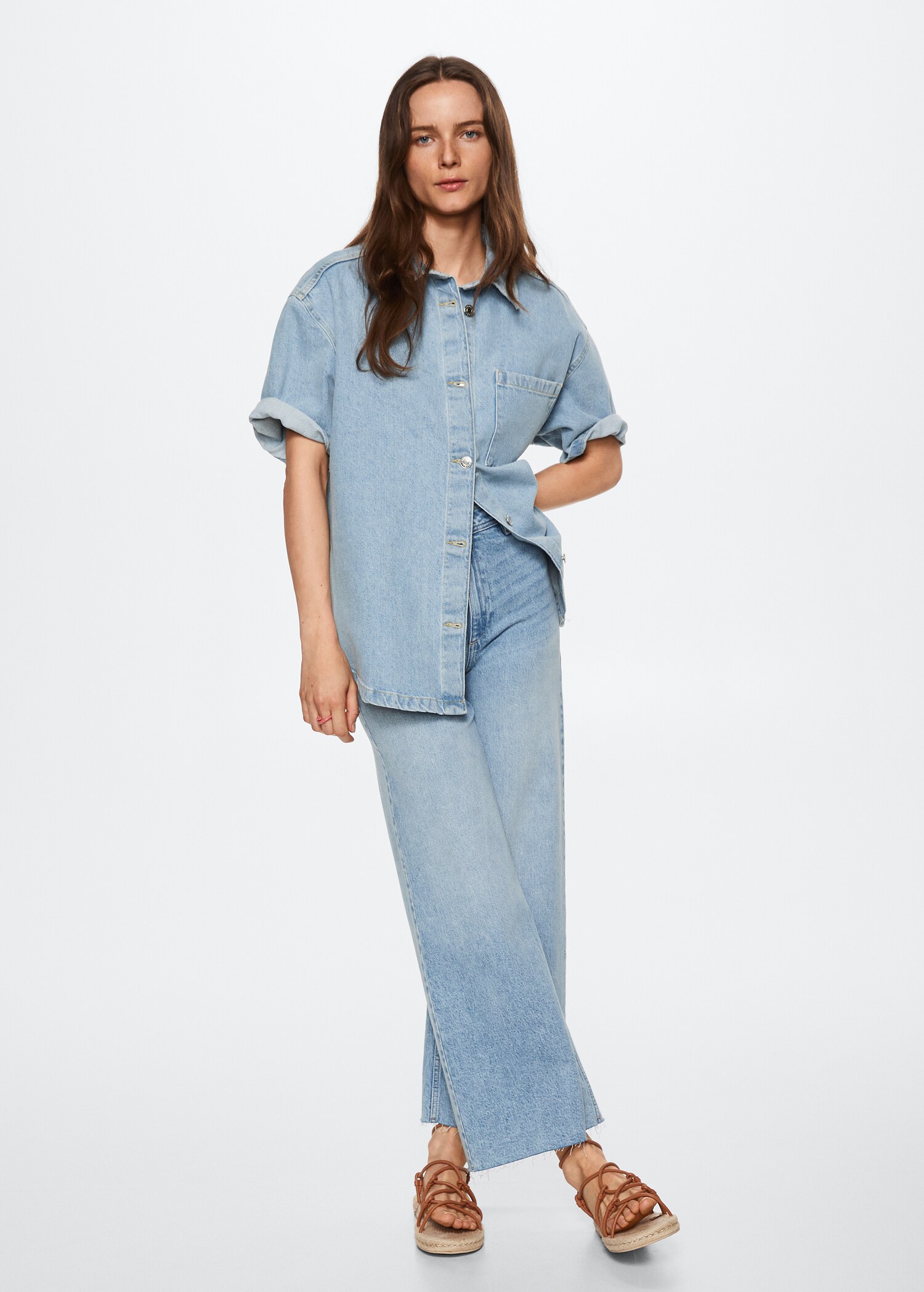 Culotte-Jeans mit hohem Bund - Allgemeine Ansicht