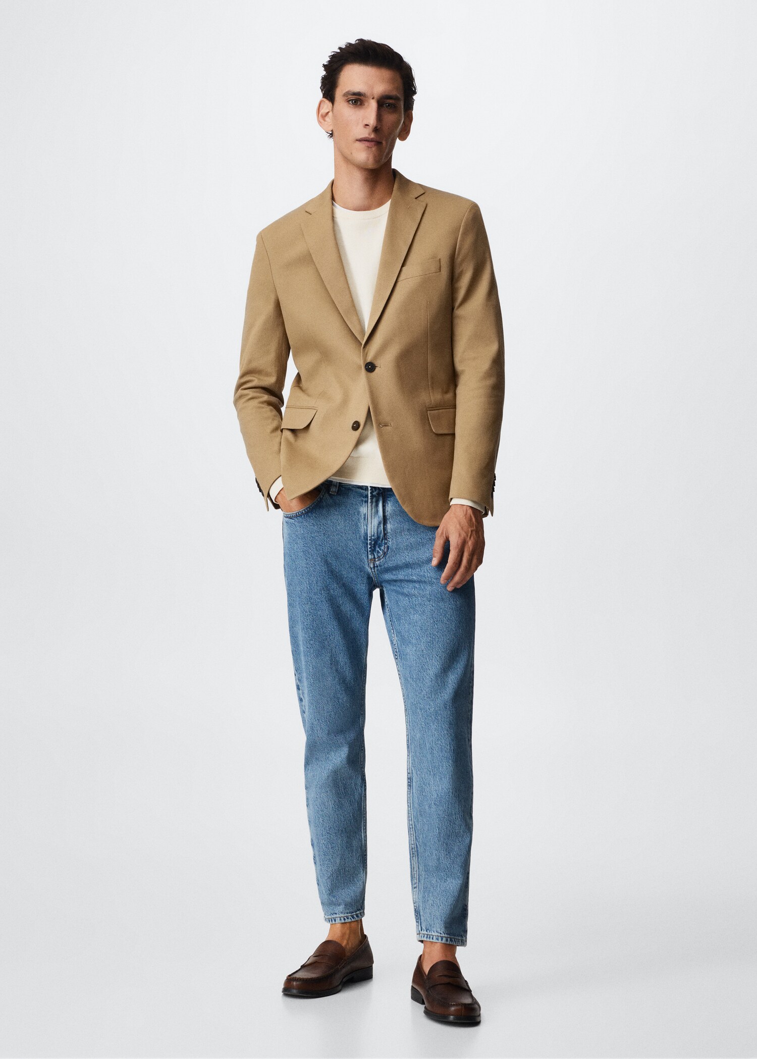 Structured cotton blazer - General plane