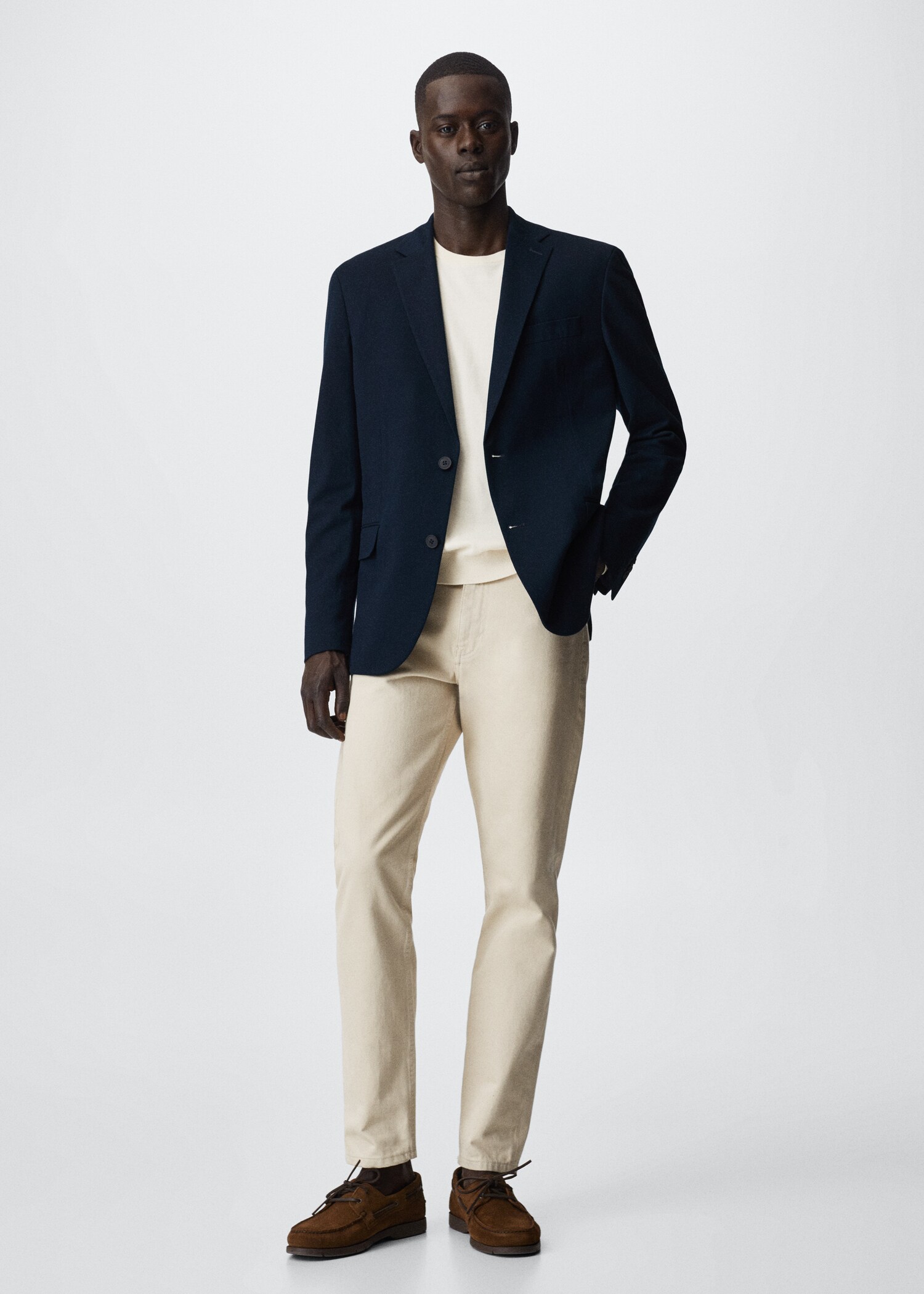Structured cotton blazer - General plane