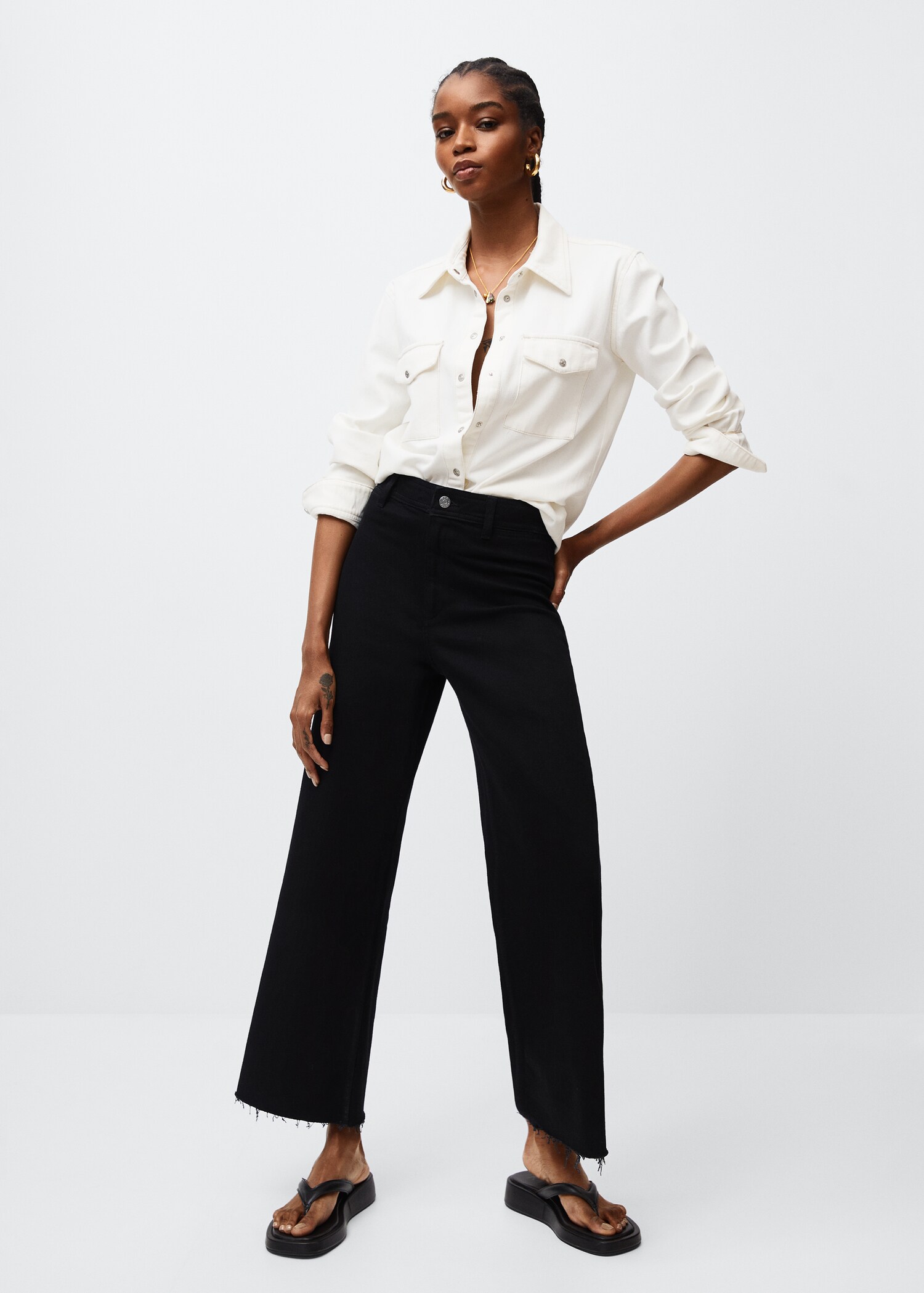 Jupe-culotte jean taille haute - Plan général