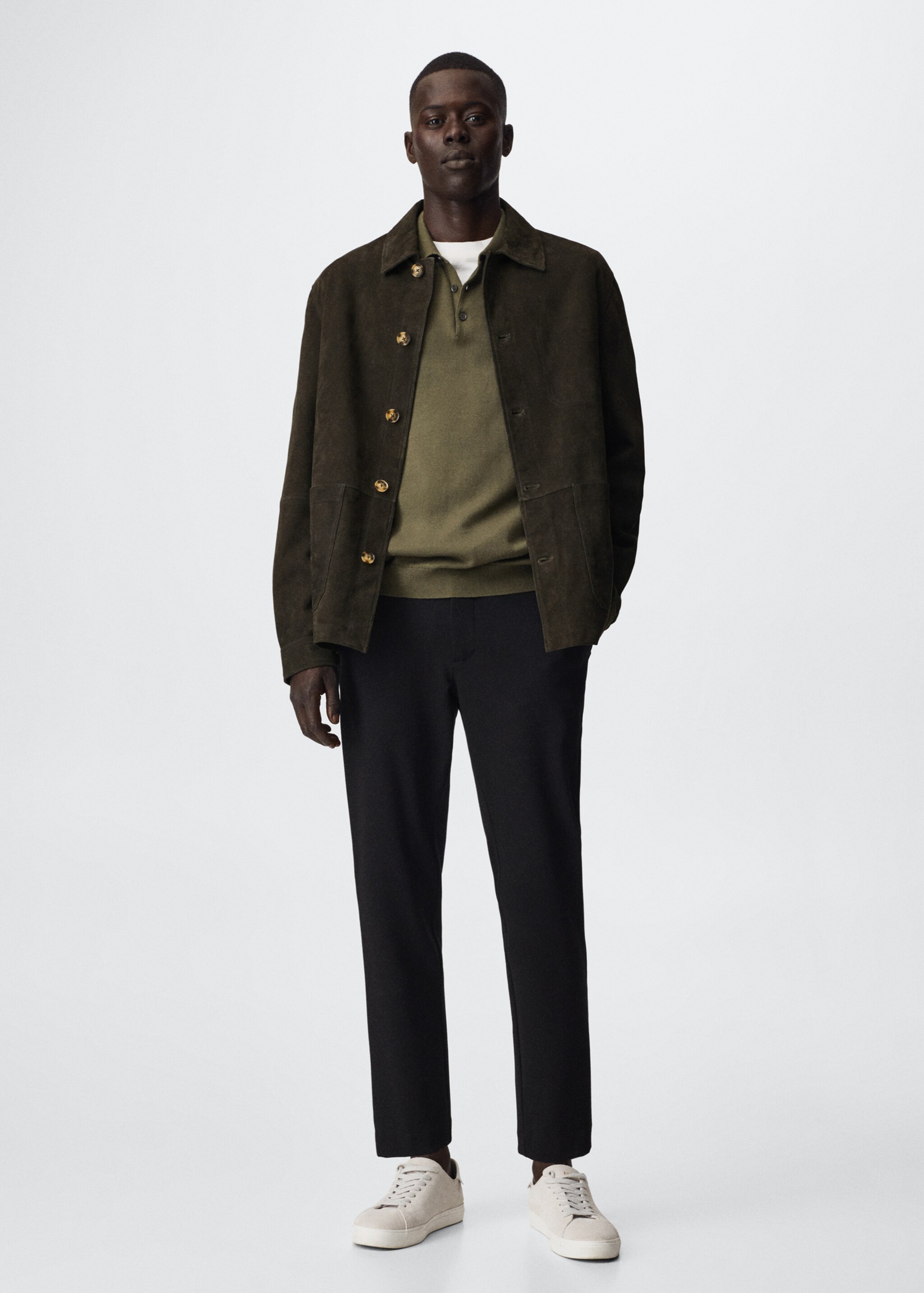 Suede overshirt with pockets - General plane, Grey. Ref: 37010138-00.