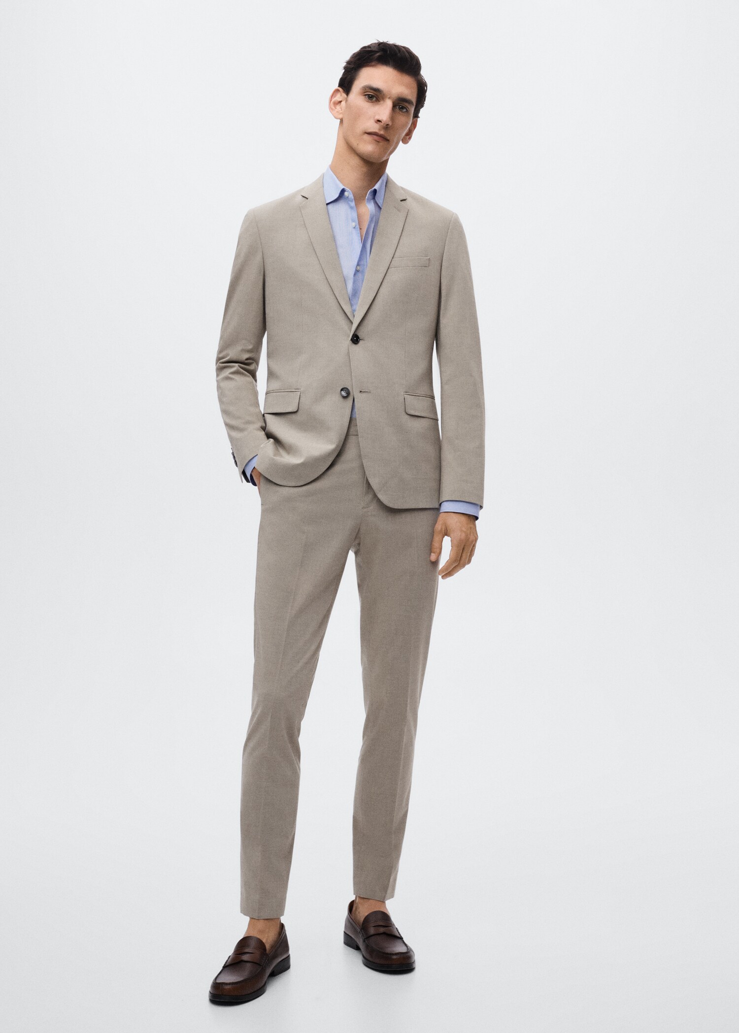Slim fit thousand striped suit shirt - General plane