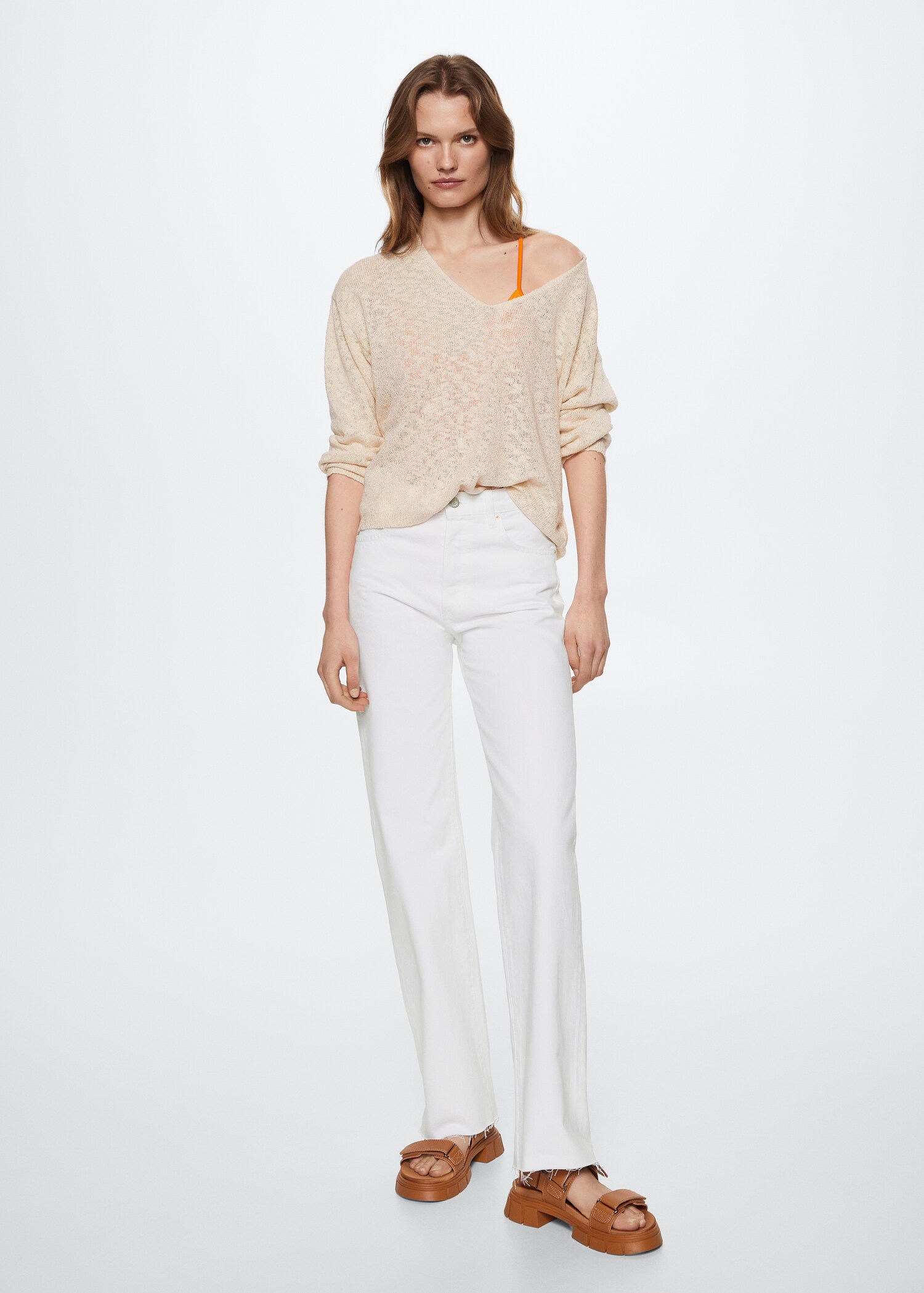 Jeans wideleg tiro alto - Plano general