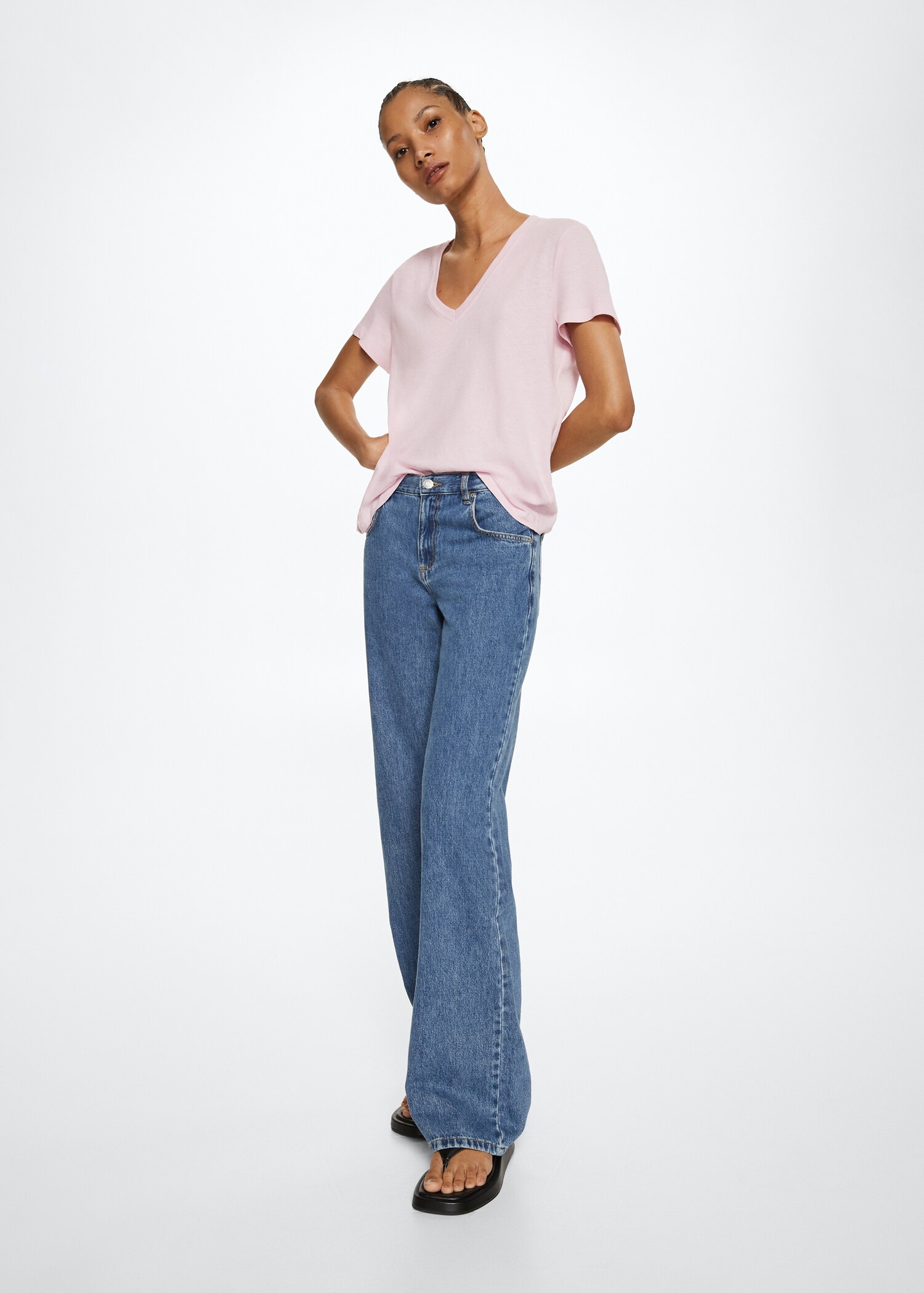 Cotton linen-blend T-shirt - General plane