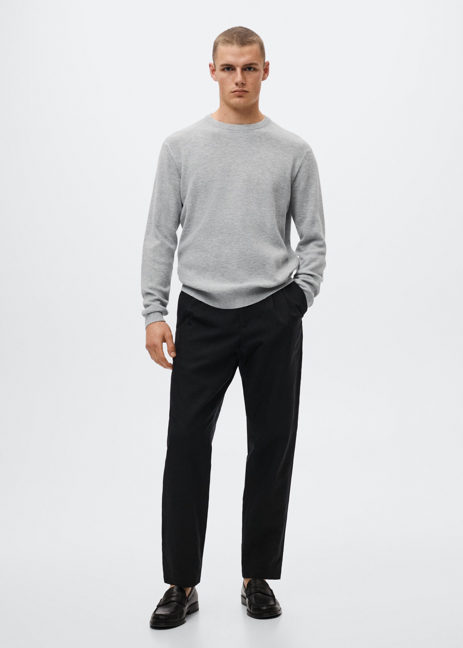 Structured cotton sweater - General plane