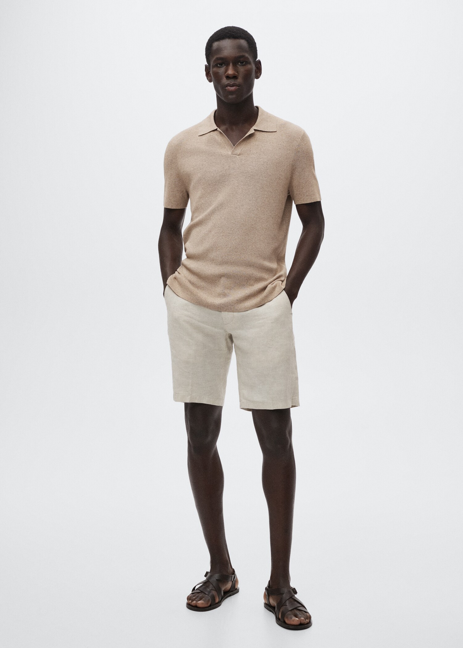 Fluid linen polo shirt - General plane