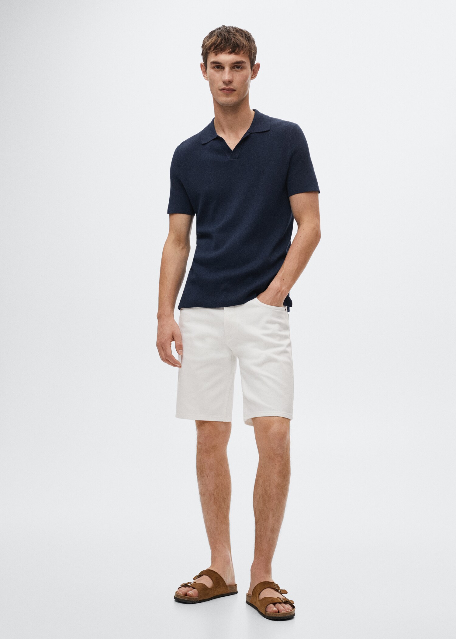Fluid linen polo shirt - General plane