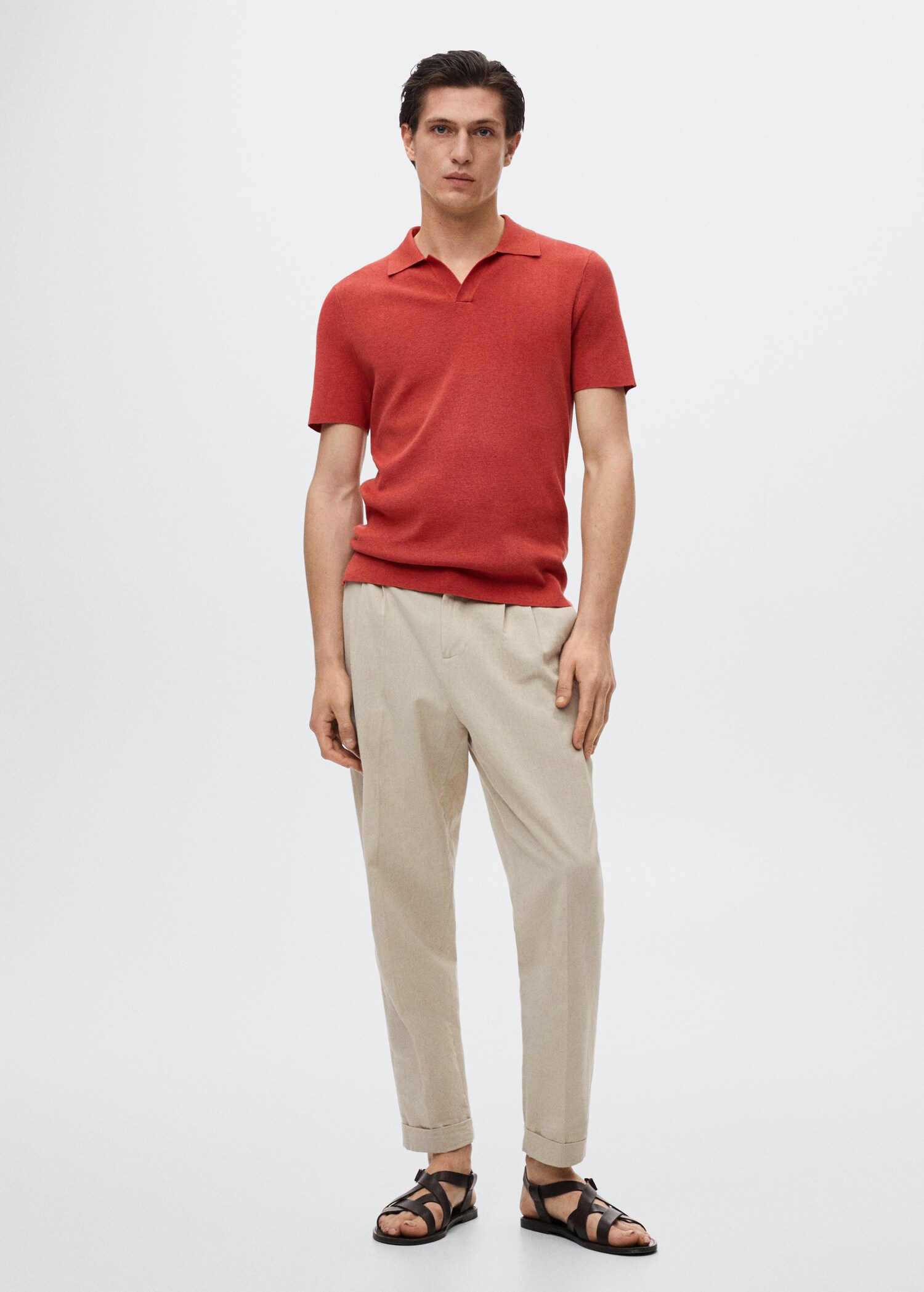 Fluid linen polo shirt - General plane