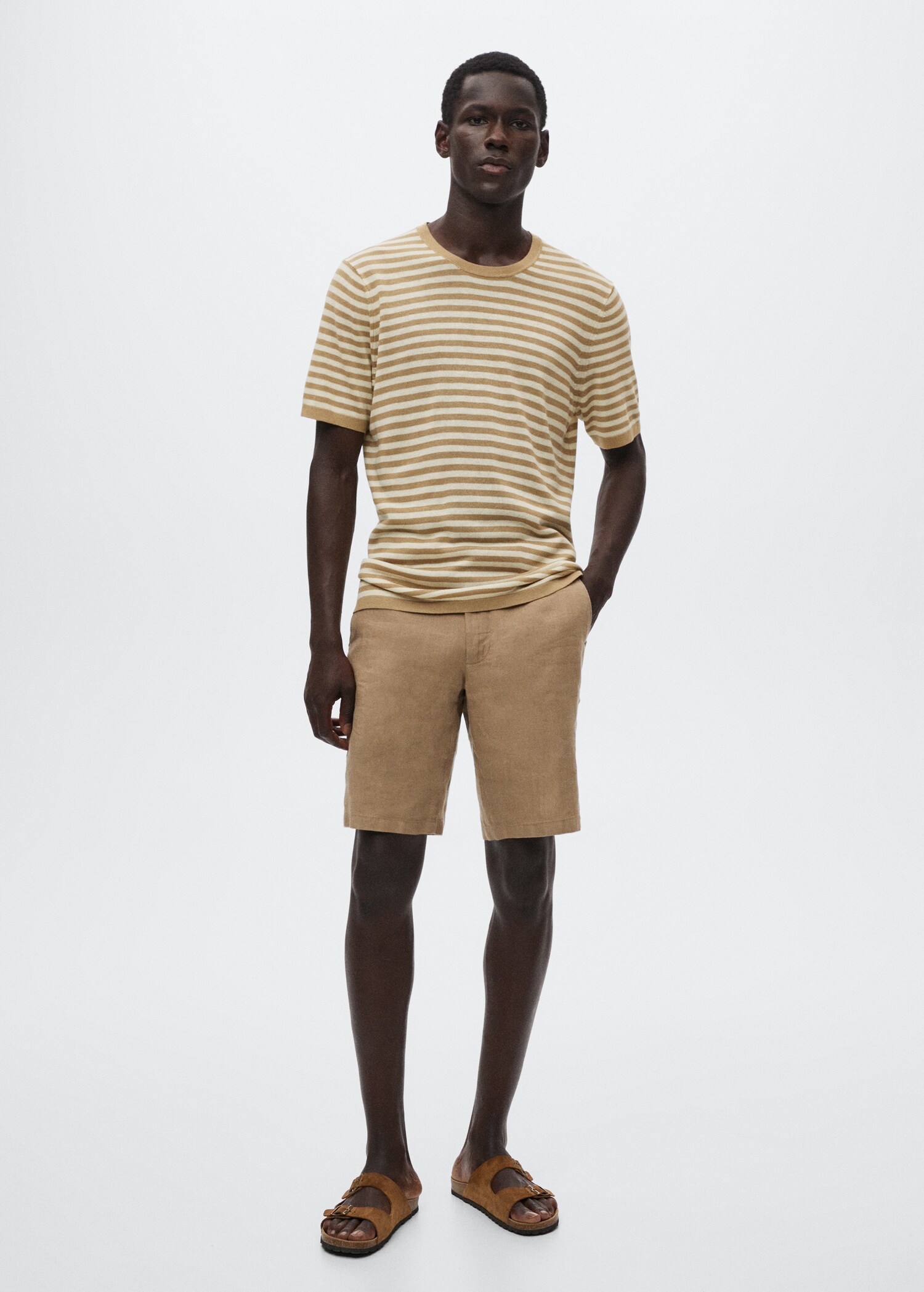 Striped linen T-shirt - General plane