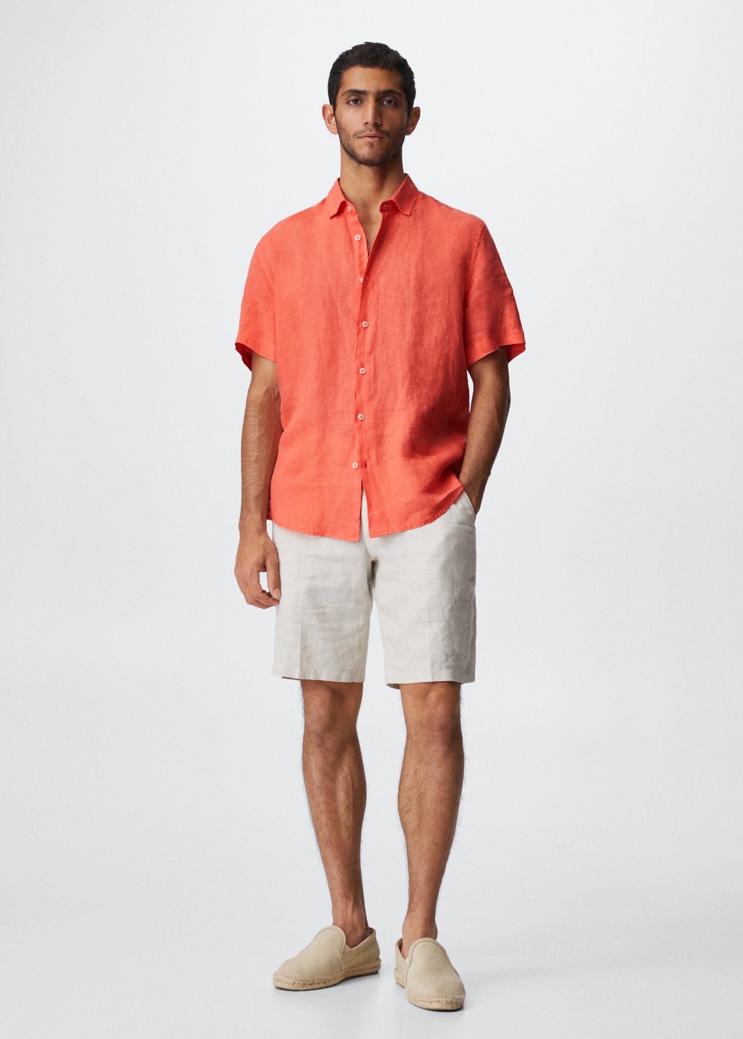 100% linen short sleeve shirt - General plane