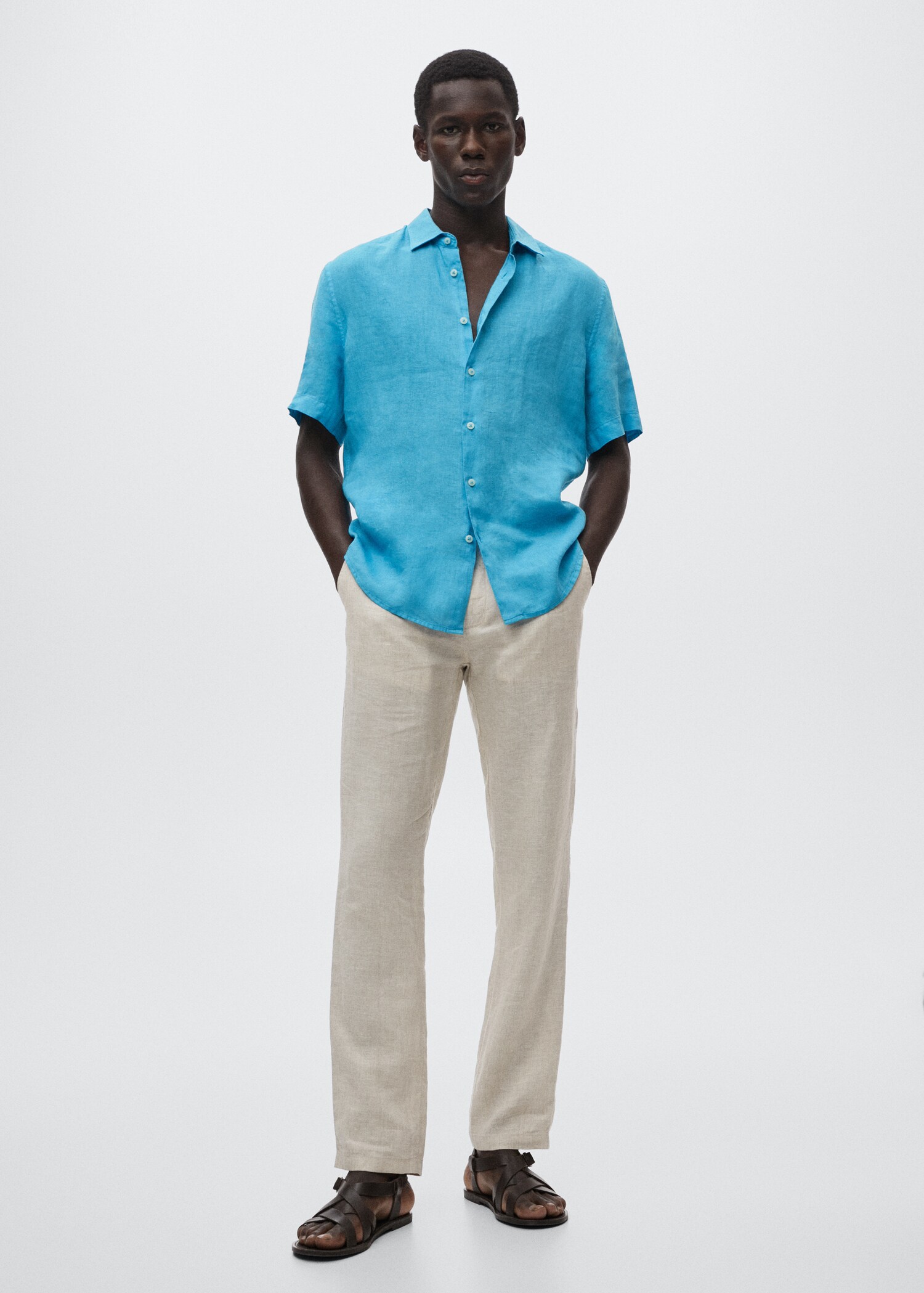 100% linen short sleeve shirt - General plane