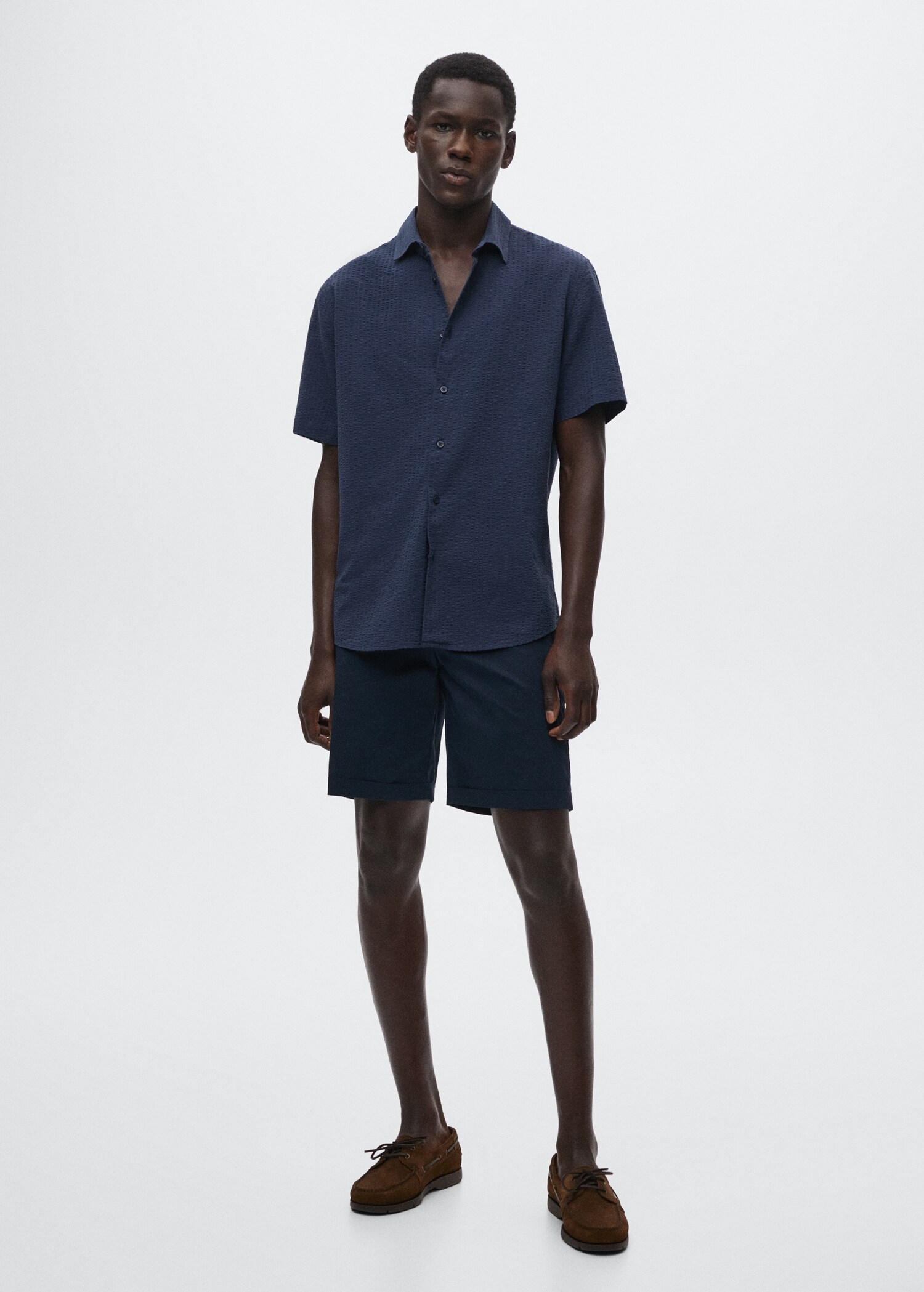 Cotton seersucker shirt - General plane
