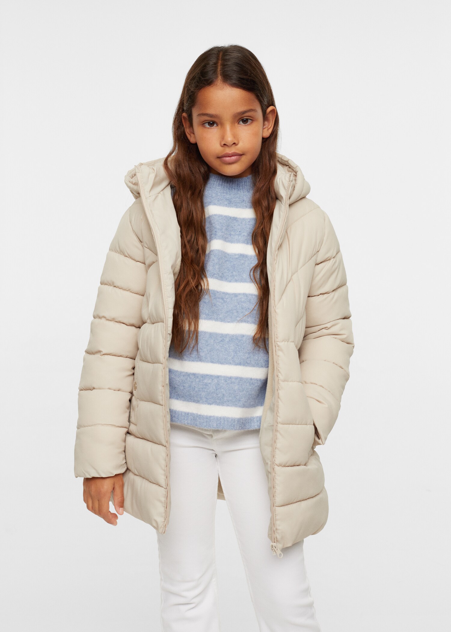 Quilted long coat - General plane