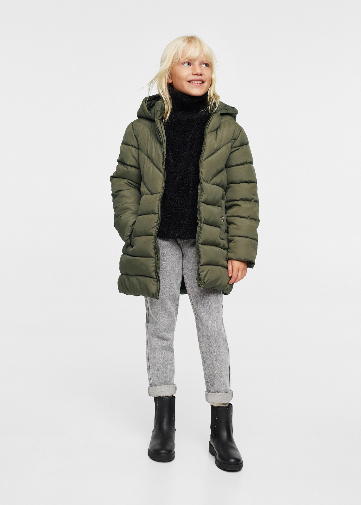 Quilted long coat - General plane