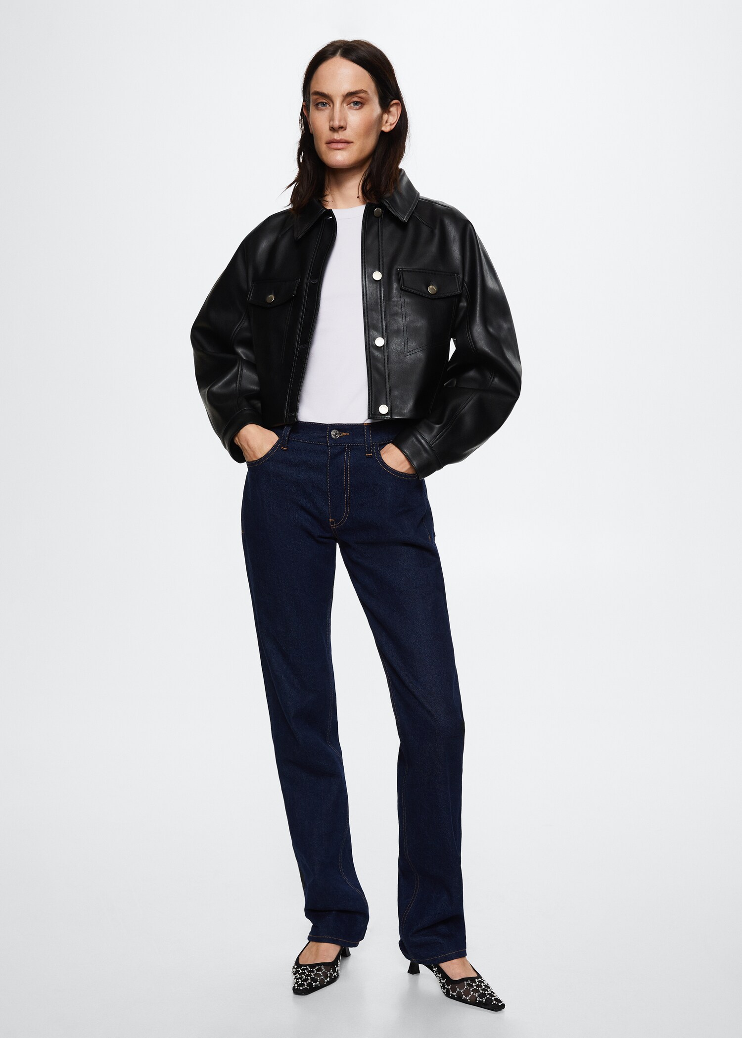 Chaqueta efecto piel corta - Plano general