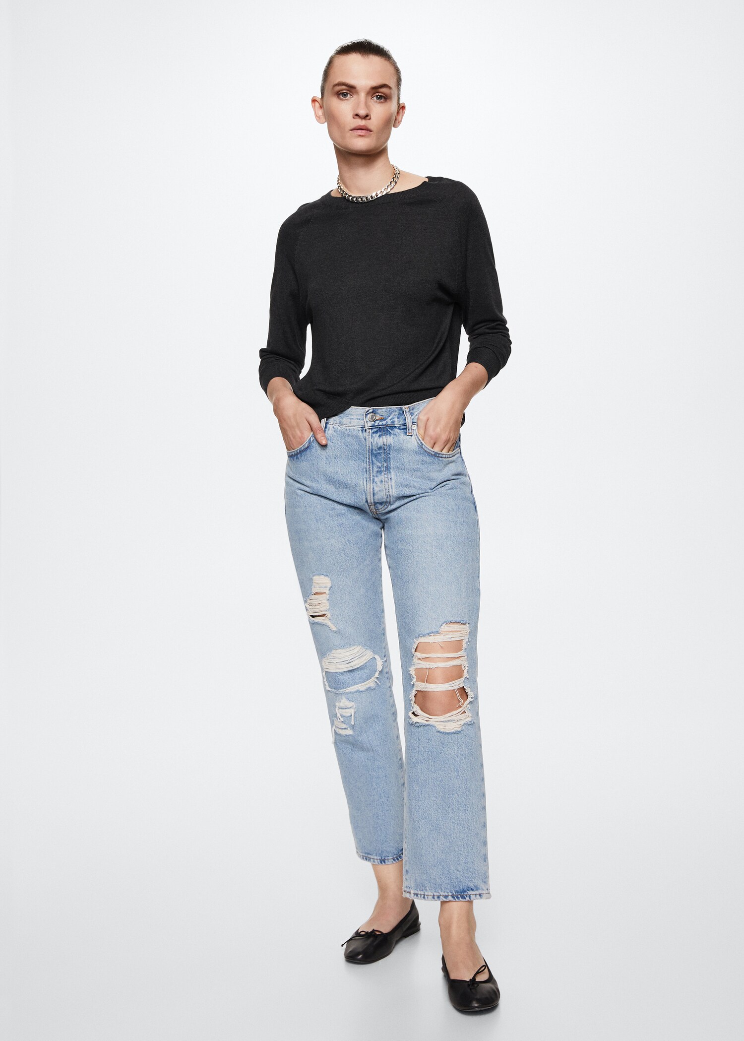 Camisola malha fina - Plano geral