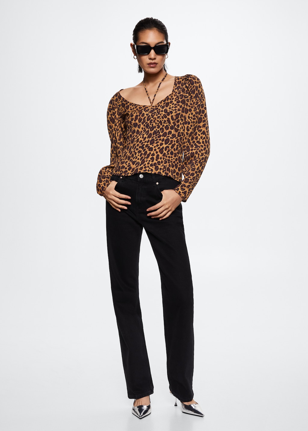 Camisa leopardo mango best sale