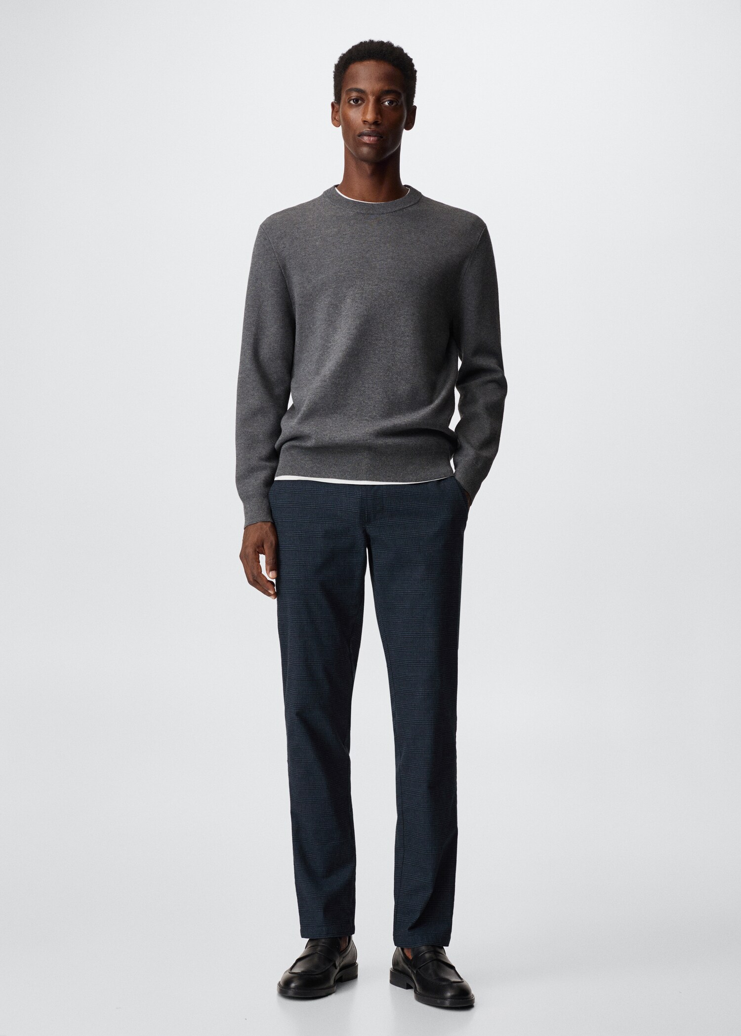 Pantalon slim fit à carreaux en coton - Plan général