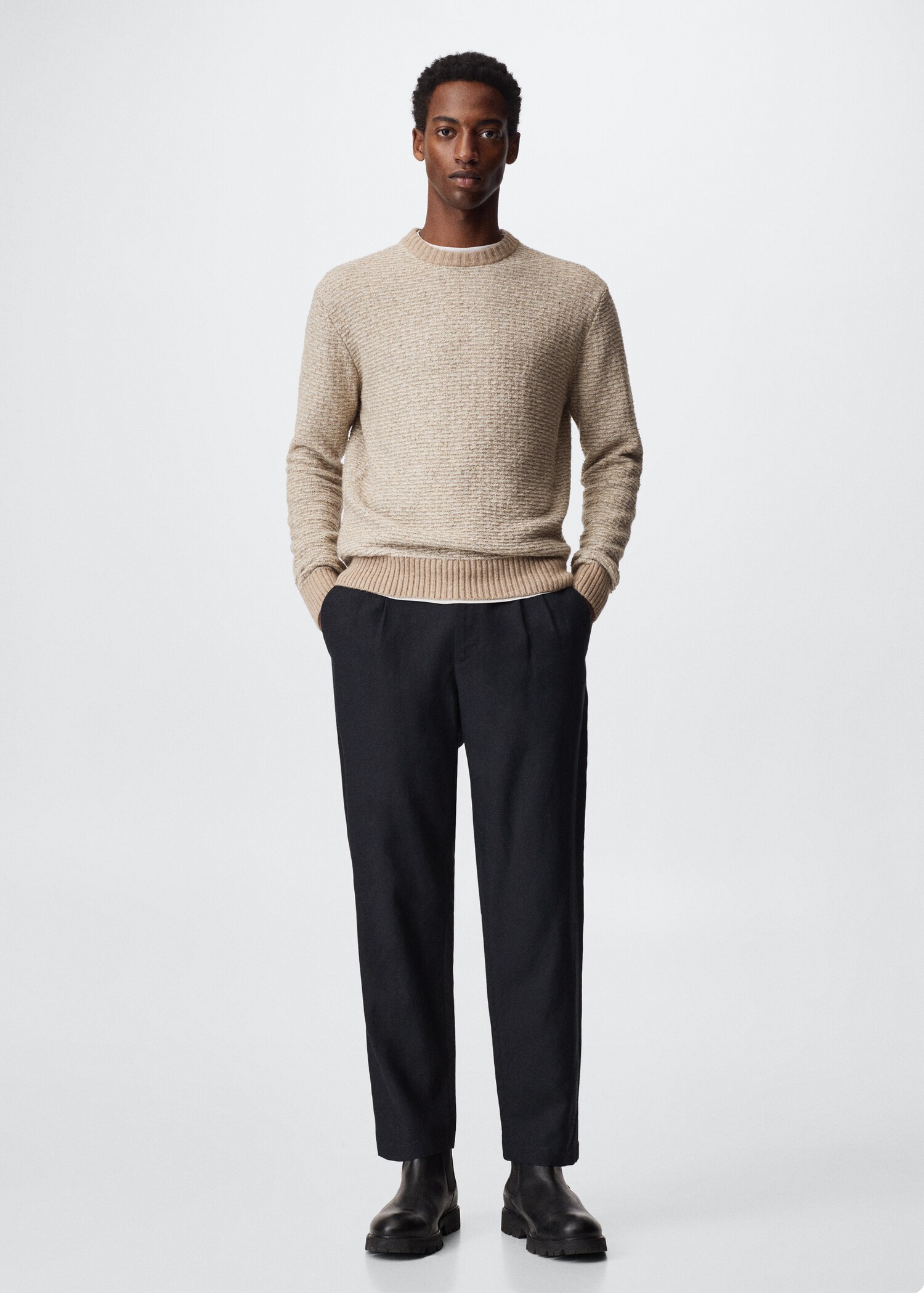 Textured wool-blend sweater - General plane