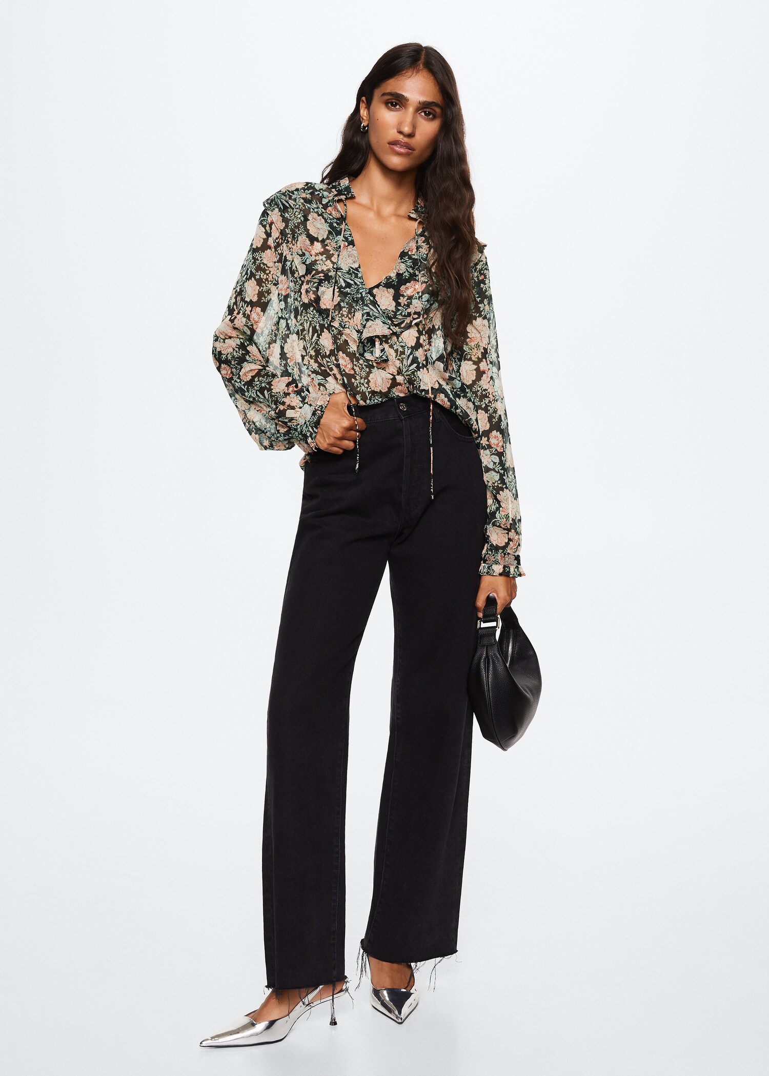 Bluse mit Blumenmuster - Allgemeine Ansicht