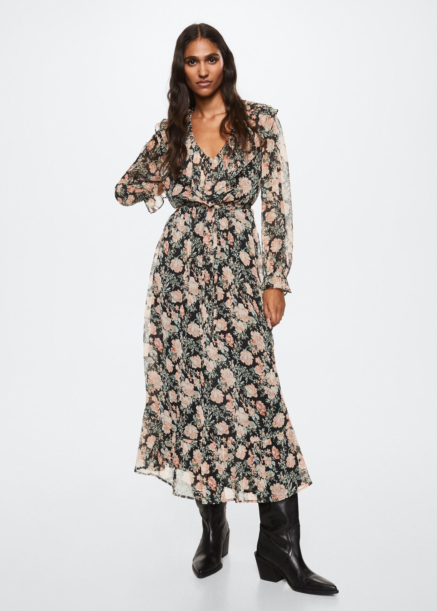 Kleid mit Blumendruck - Allgemeine Ansicht