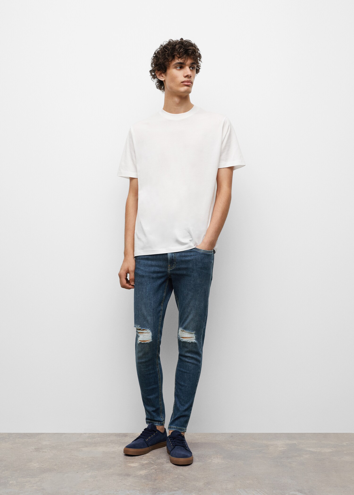 Dekorative riper skinny jeans - Total bildeutsnitt