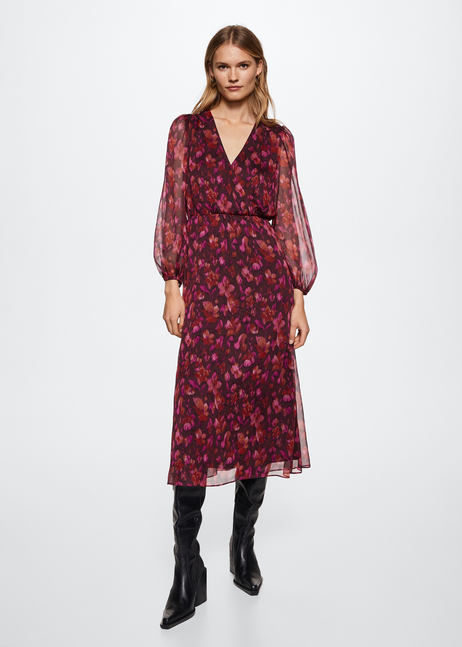 Flowy flower printed dress - General plane