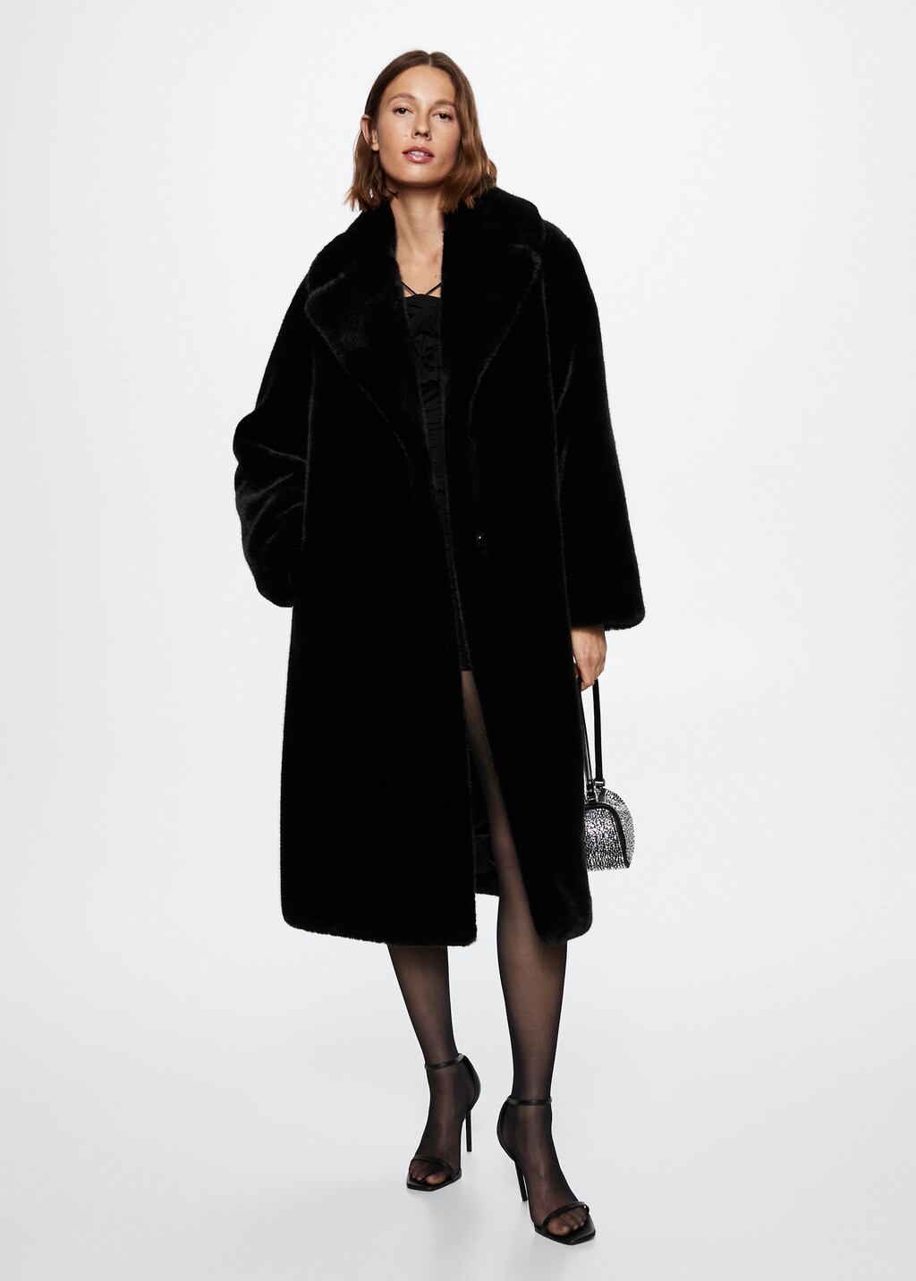 Oversized fur effect coat