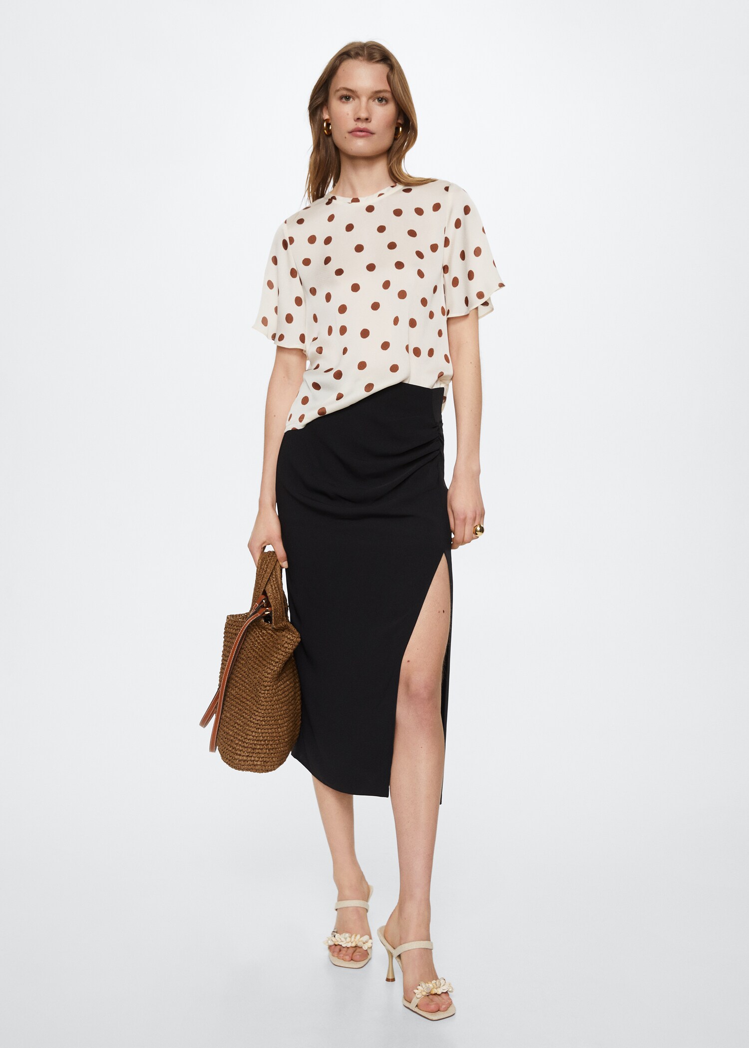 Blusa estampado bolas - Plano geral