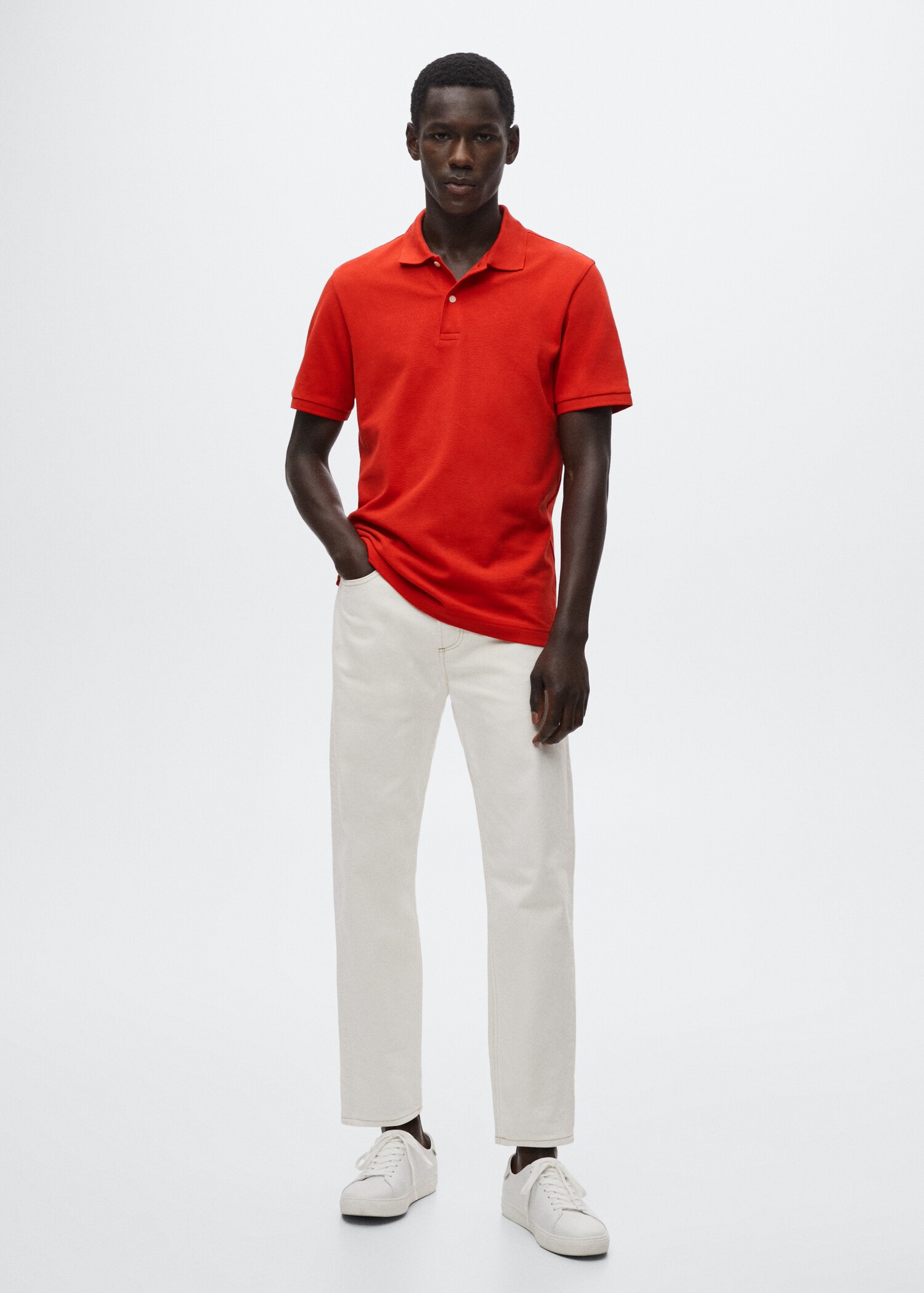 Cotton piqué polo shirt - General plane