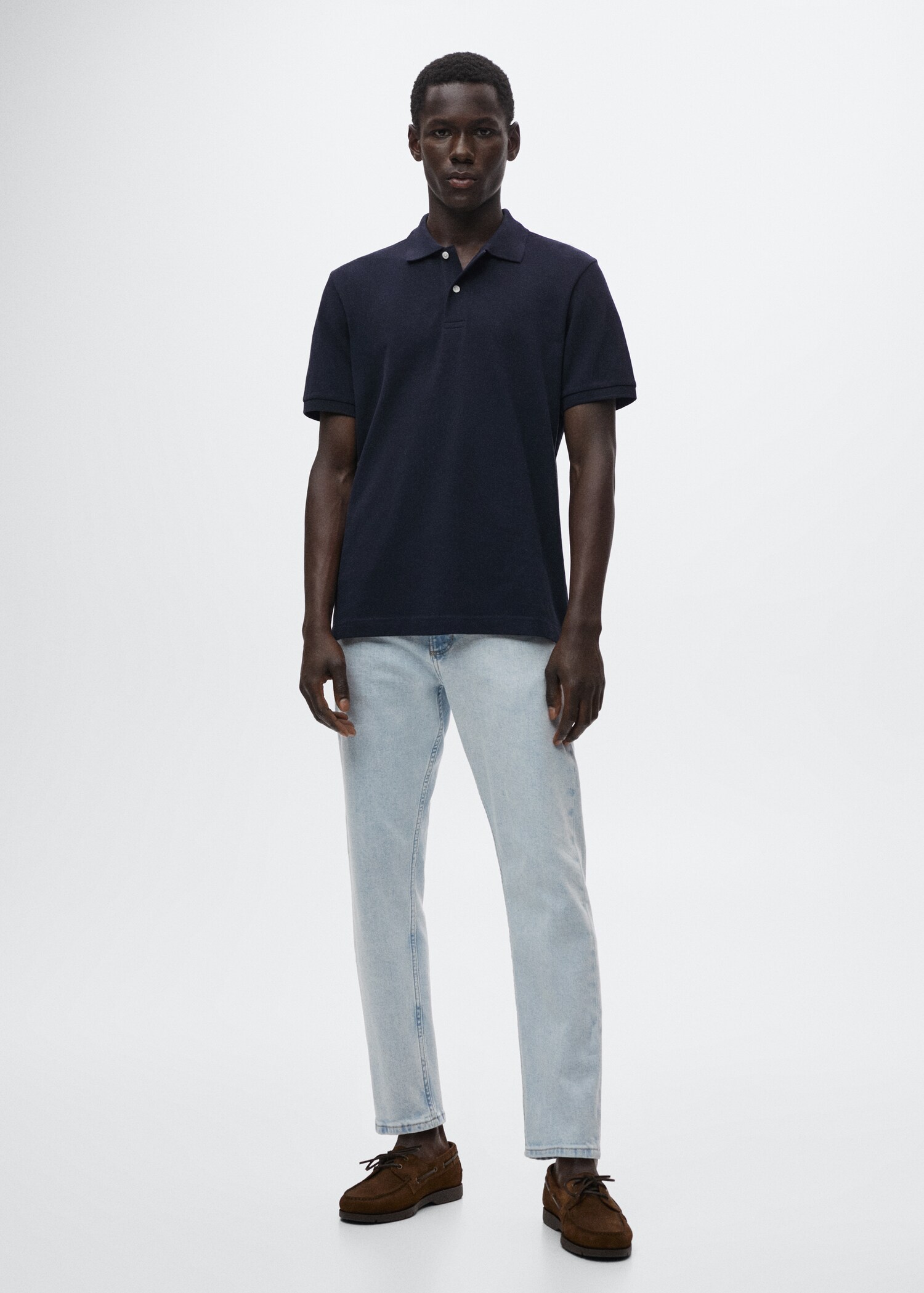 Cotton piqué polo shirt - General plane