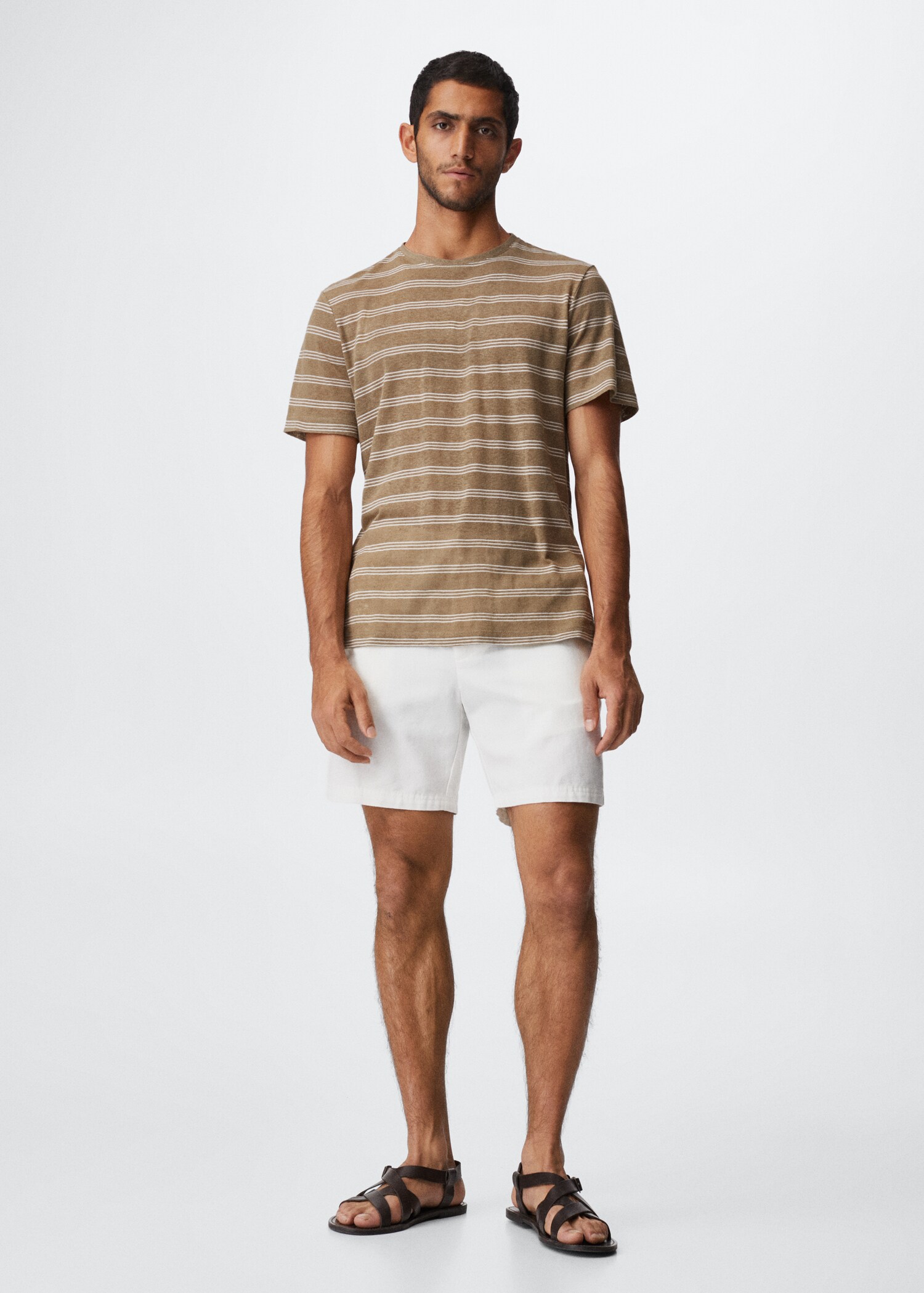 Gestreiftes Leinen-T-Shirt - Allgemeine Ansicht