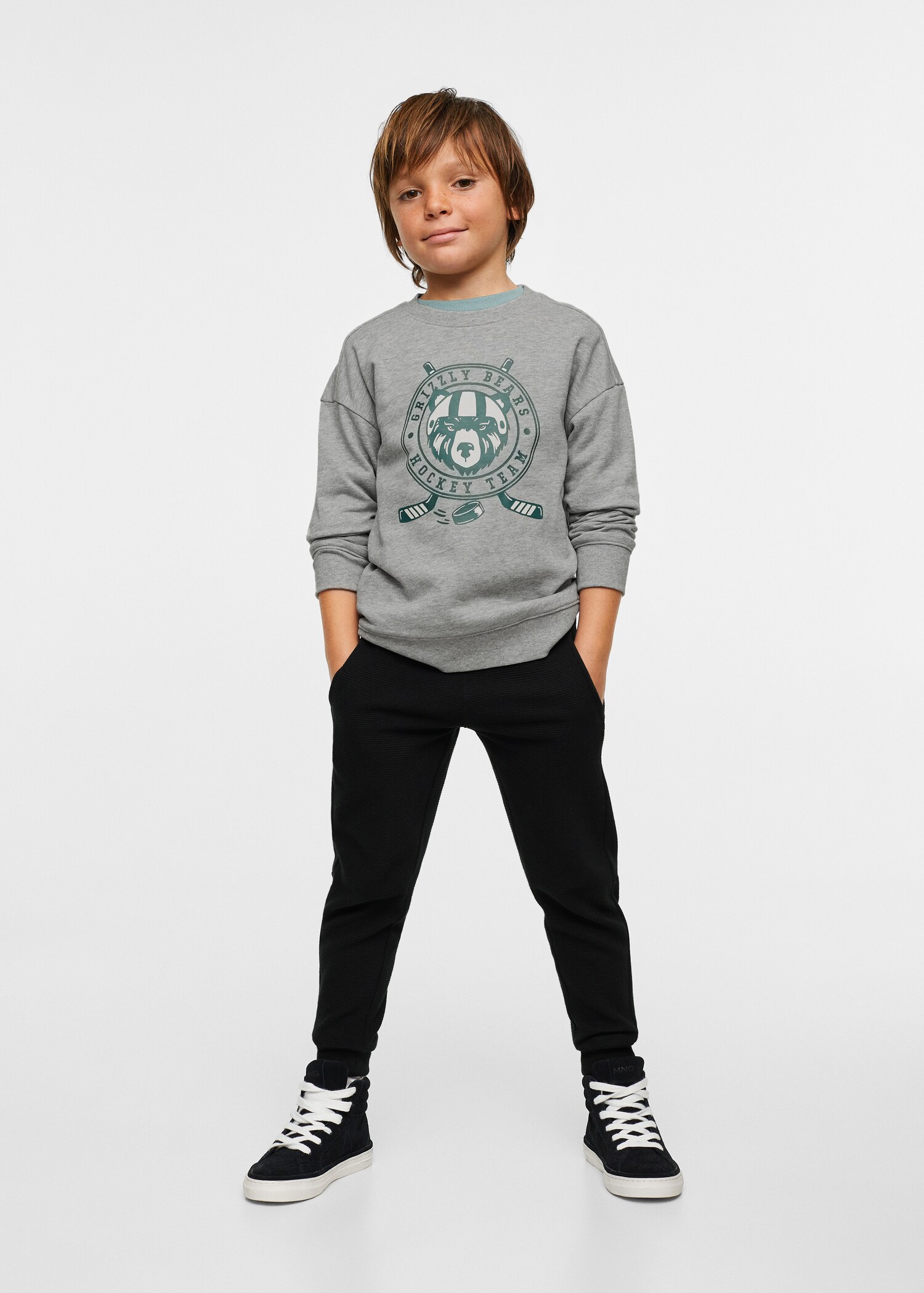 Cotton-blend printed sweatshirt