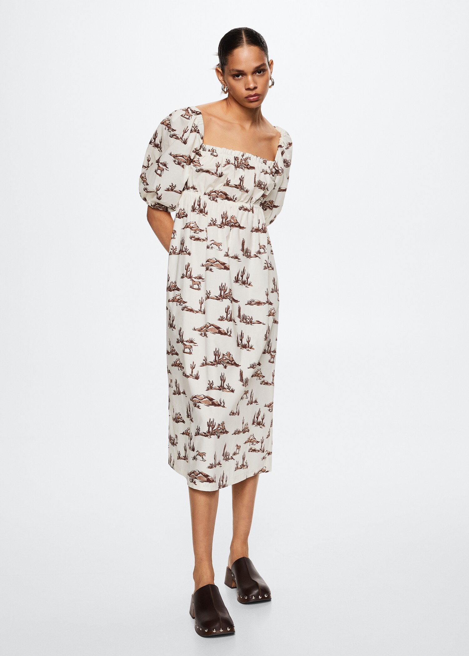 Printed cotton dress - General plane