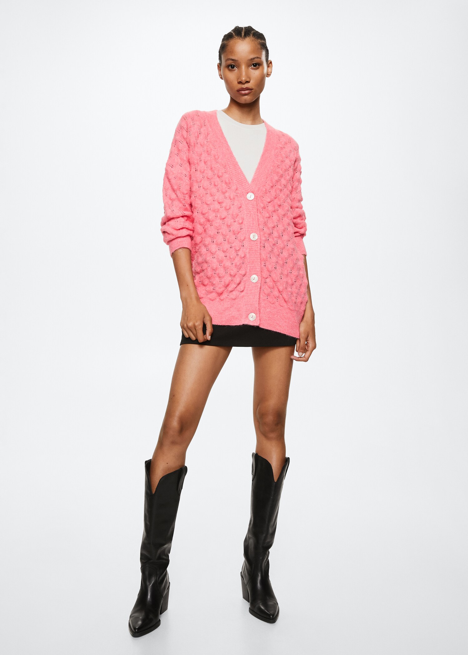 Oversized cardigan with buttons - General plane