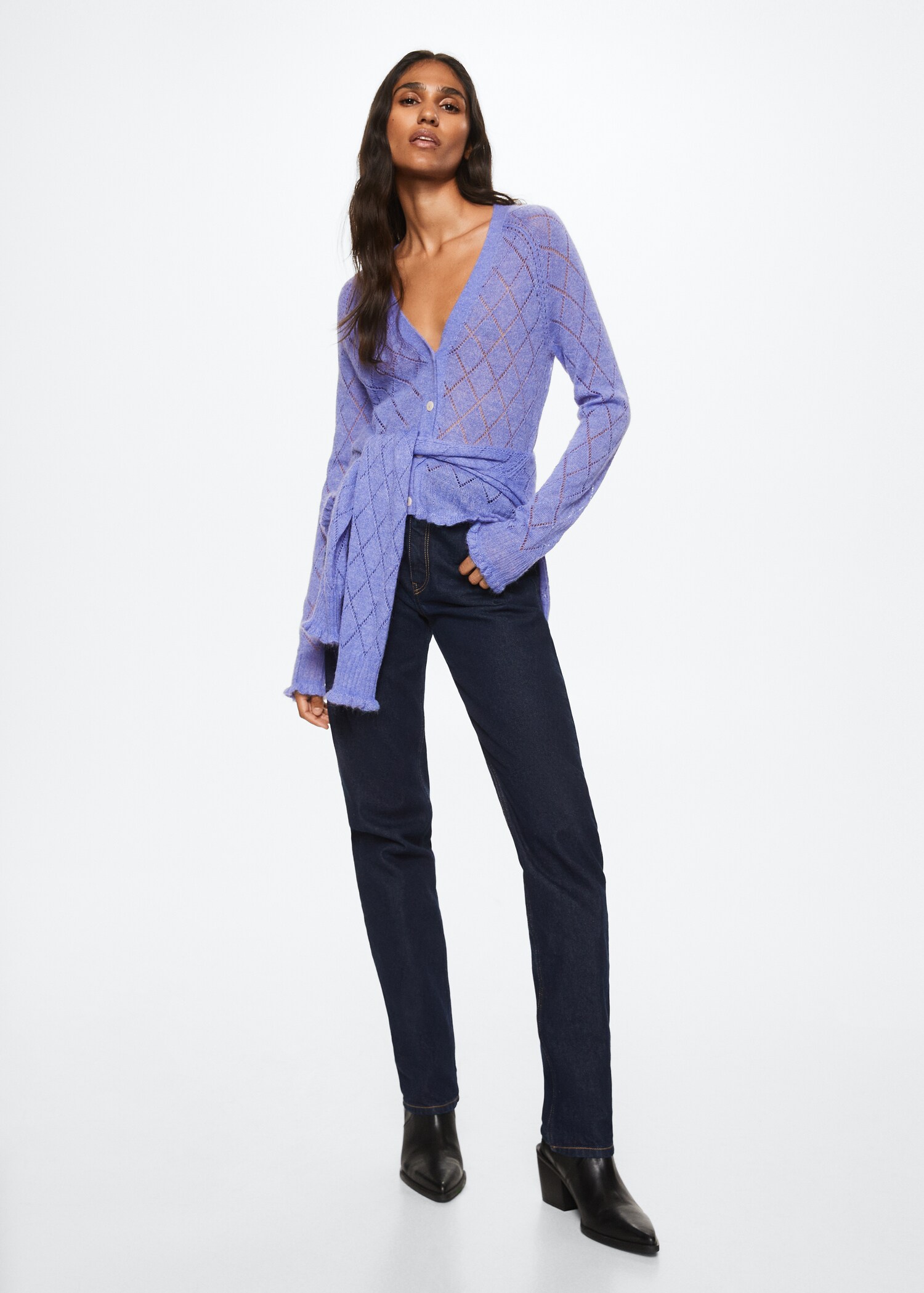 Lochstrickjacke - Damen | MANGO OUTLET Liechtenstein