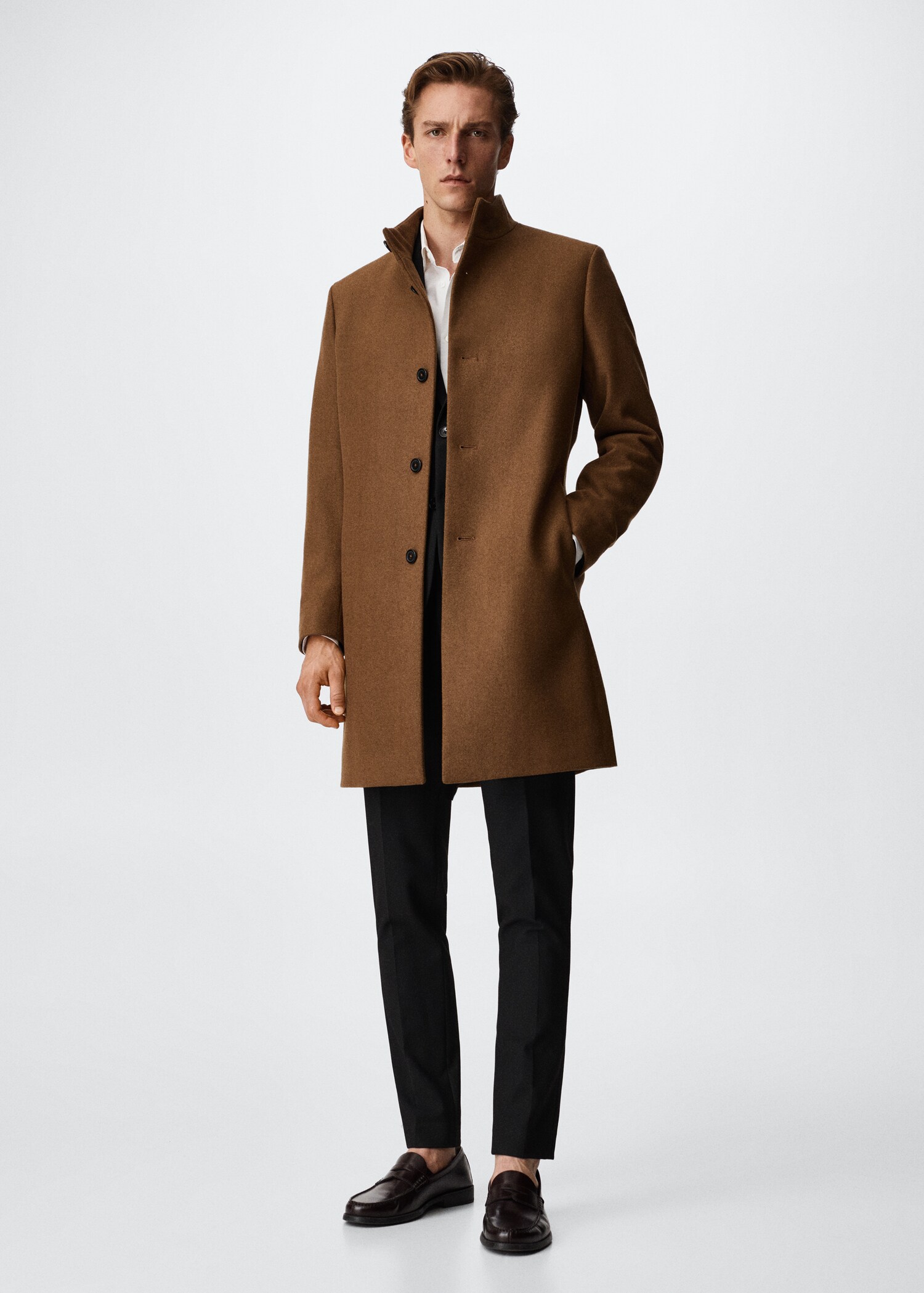 Manteau en laine à col cheminée - Plan général