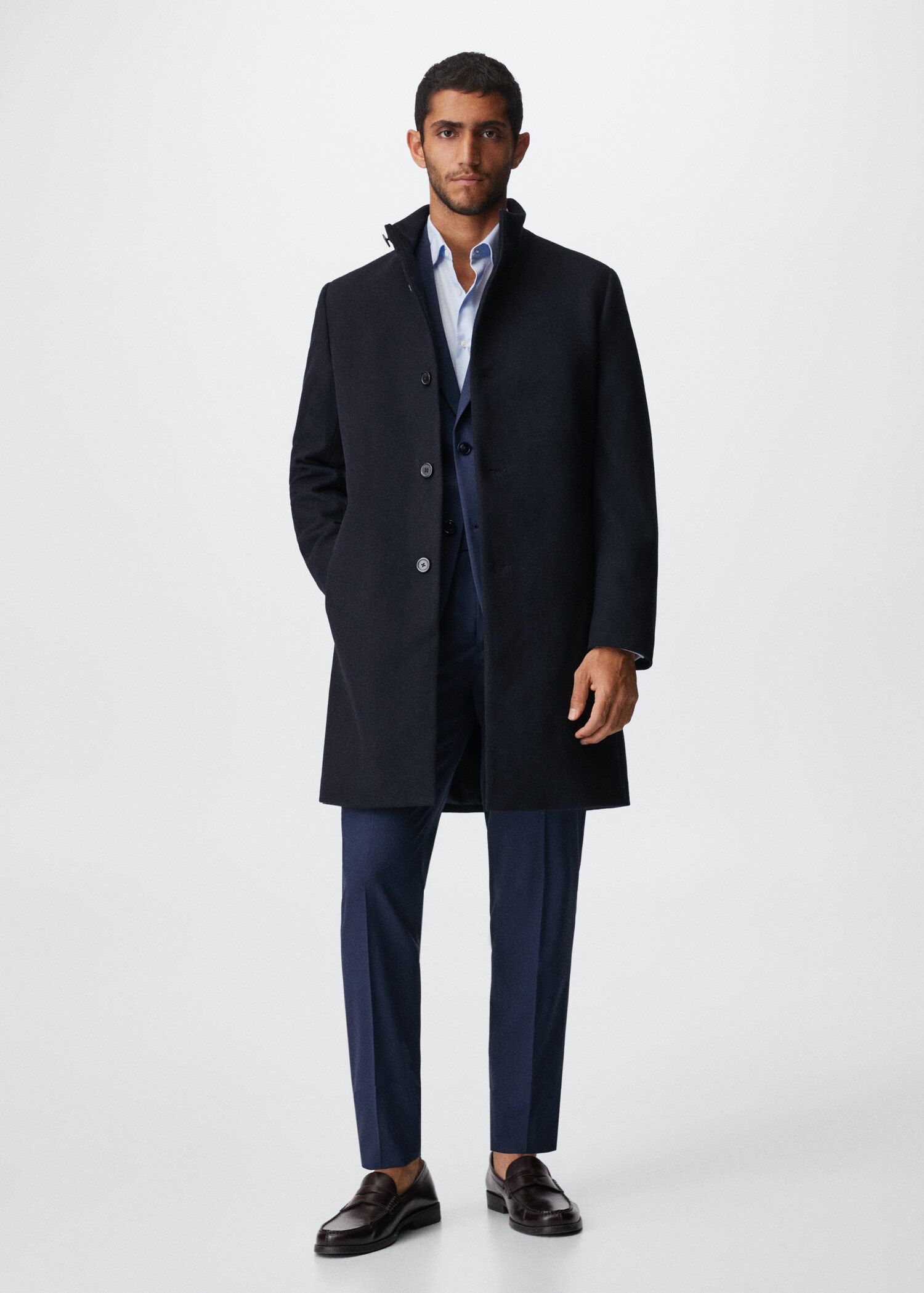 Manteau en laine à col cheminée - Plan général