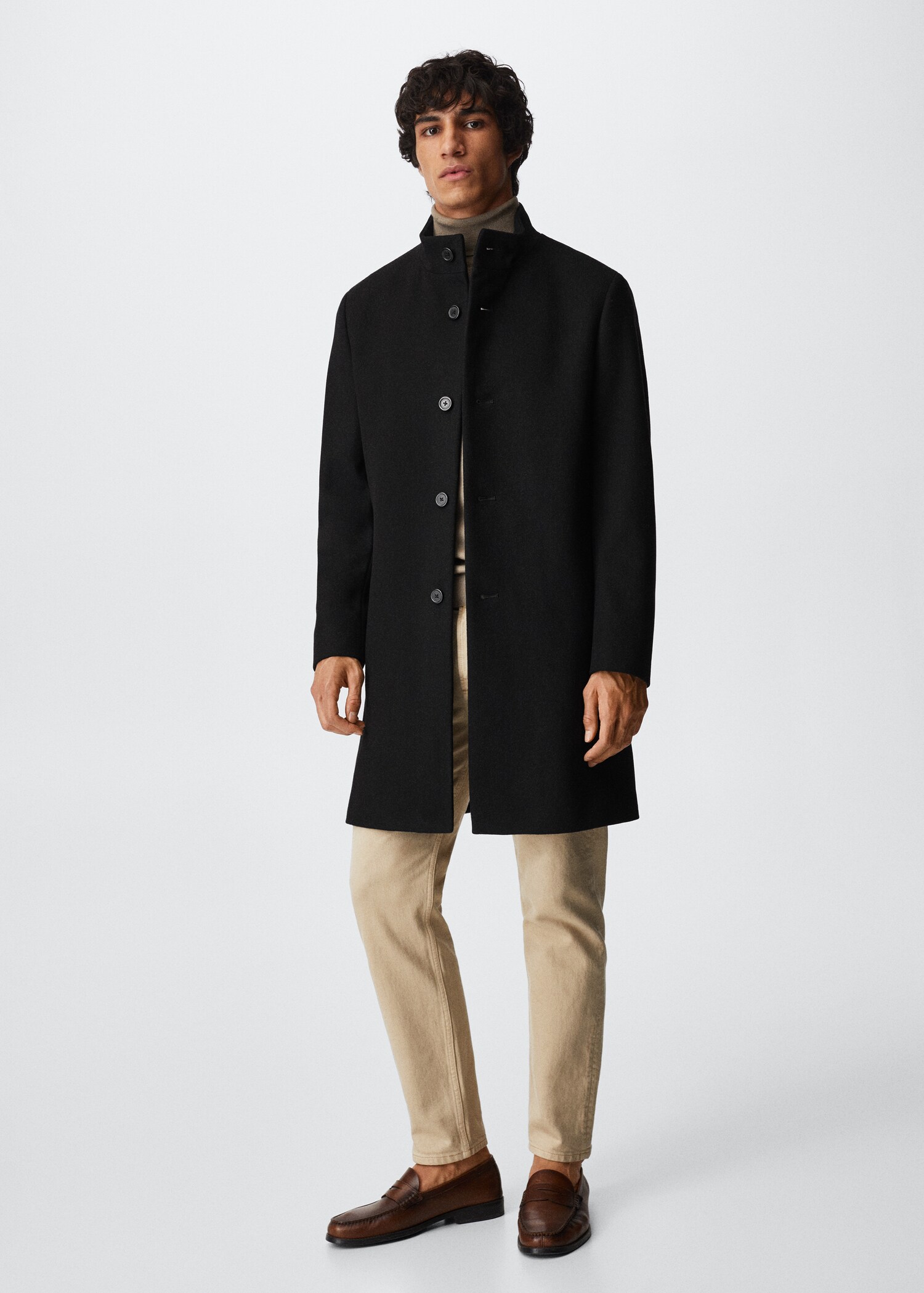 Manteau en laine à col cheminée - Plan général