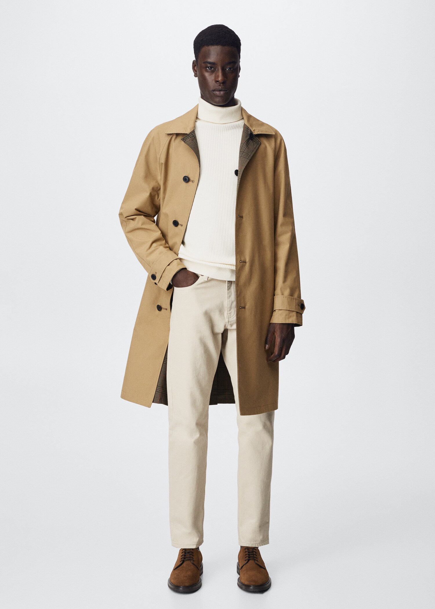 Vändbar trenchcoat water repellent - Allmän bild