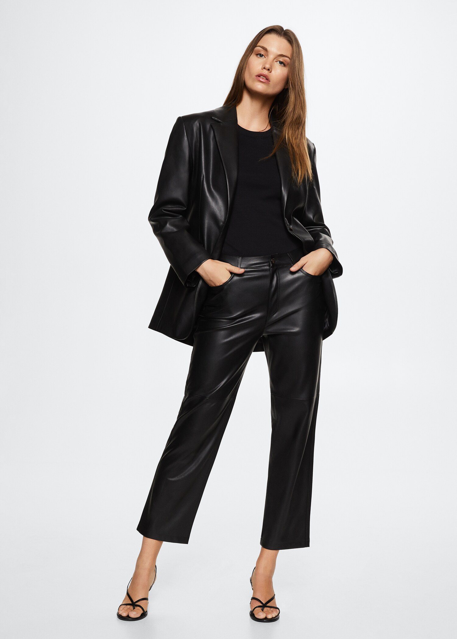 Leather-effect trousers - General plane