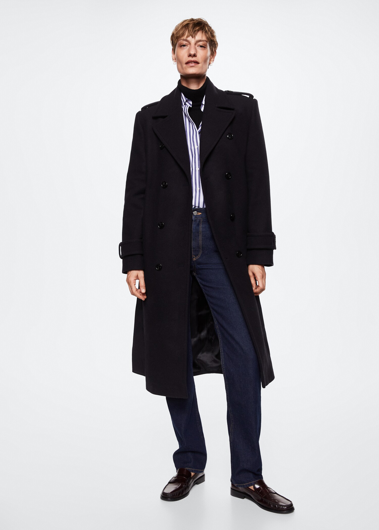 Trench laine vierge oversize - Plan général